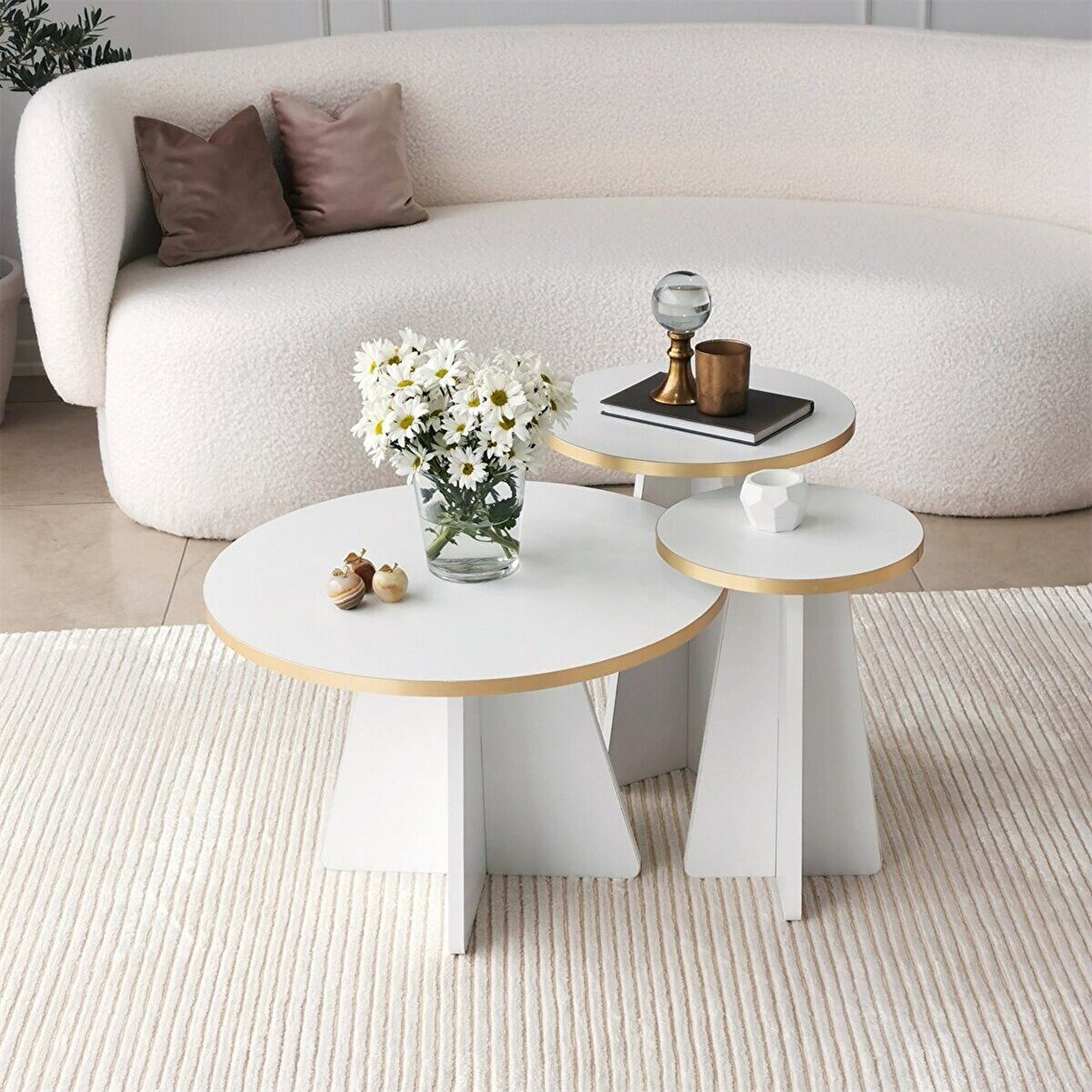 en.casa Couchtisch (3-St., 3-teiliges Satztisch-Set), 3er-Set Satztische 91332096