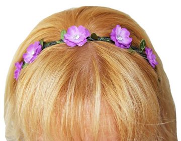 Trachtenland Kostüm Blumen Haarband mit Blüten und glitzernden Schmuck