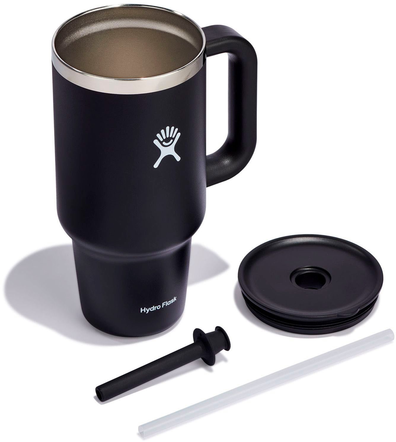 Hydro Flask Thermobecher All Around Travel Tumbler in den Größen 24 oz/ 32 oz / 40 oz, 1-tlg., Edelstahl, Thermo Cup mit Strohhalm, 709 ml/ 946 ml/ 1182 ml