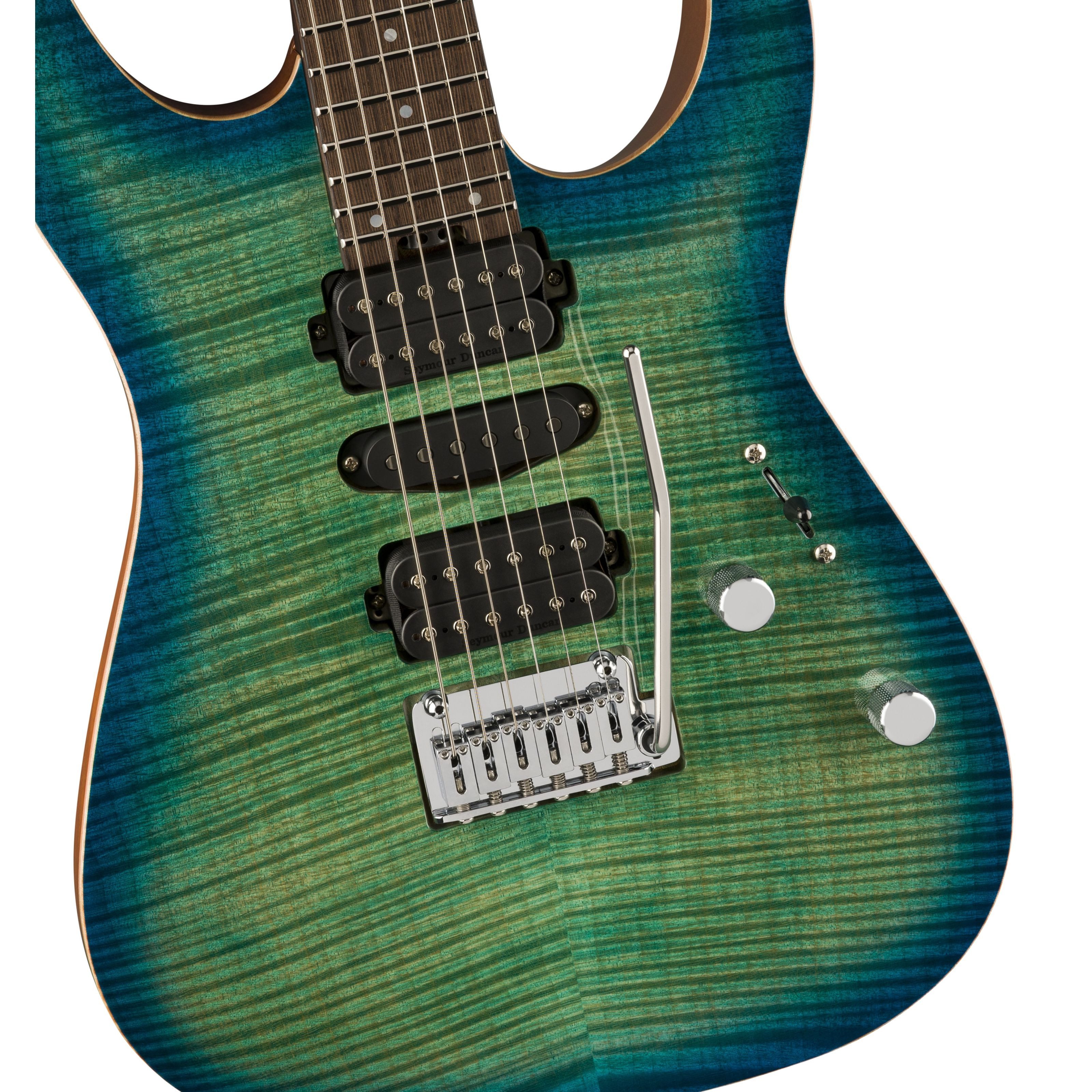 Charvel E-Gitarre, E-Gitarren, ST-Modelle, MJ DK24 Dinky HSH 2PT W Mahogany Caribbean Burst - E-Gitarre