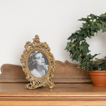 Moritz Bilderrahmen Barock Gold Floral Verzierung Oval, Fotorahmen Antik Verziert Ornamente Bilderhalter