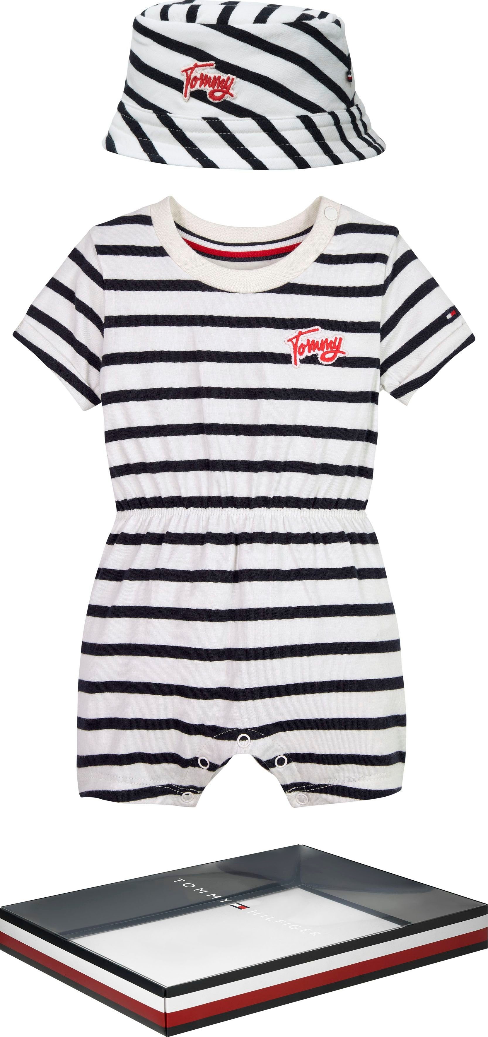 GIFTBOX in Tommy SHORTALL STRIPED Body einer Hilfiger BABY Geschenkbox