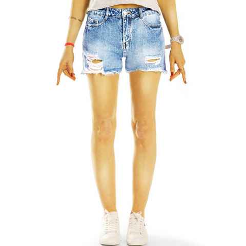 be styled Jeansshorts Jeans Shorts Medium Waist Hosen Hotpants - Damen - j58k used, zerrissen, vintage, optik, destryoed Look, medium waist, Hotpants