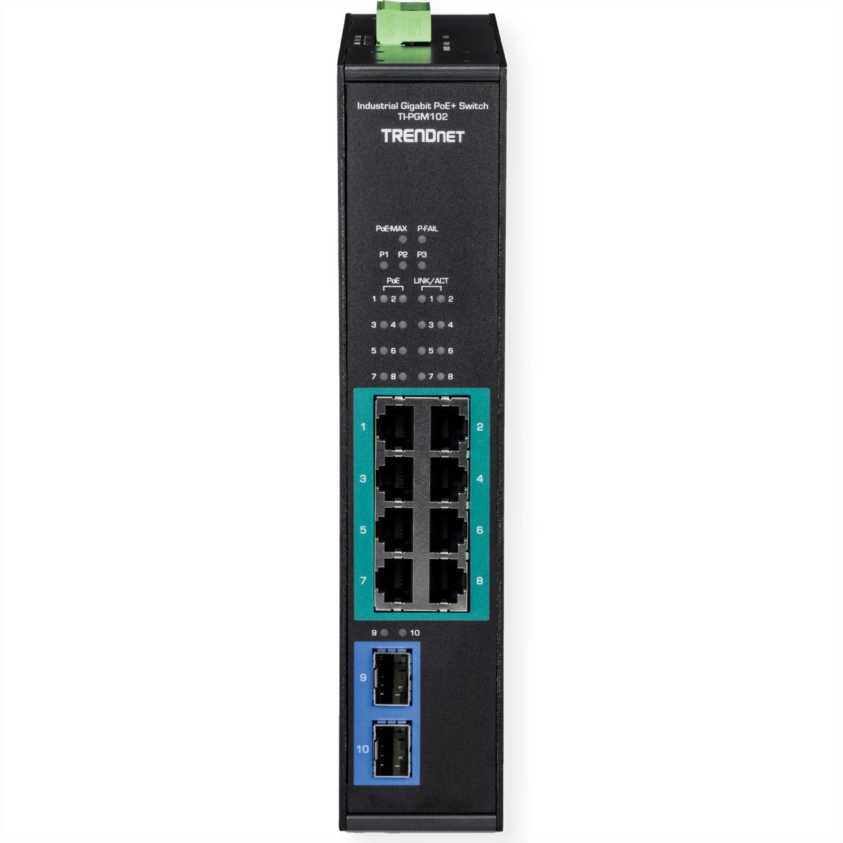 TI-PGM102 Industrial Netzwerk-Switch Rail PoE+ Port Gigabit Trendnet Switch 10