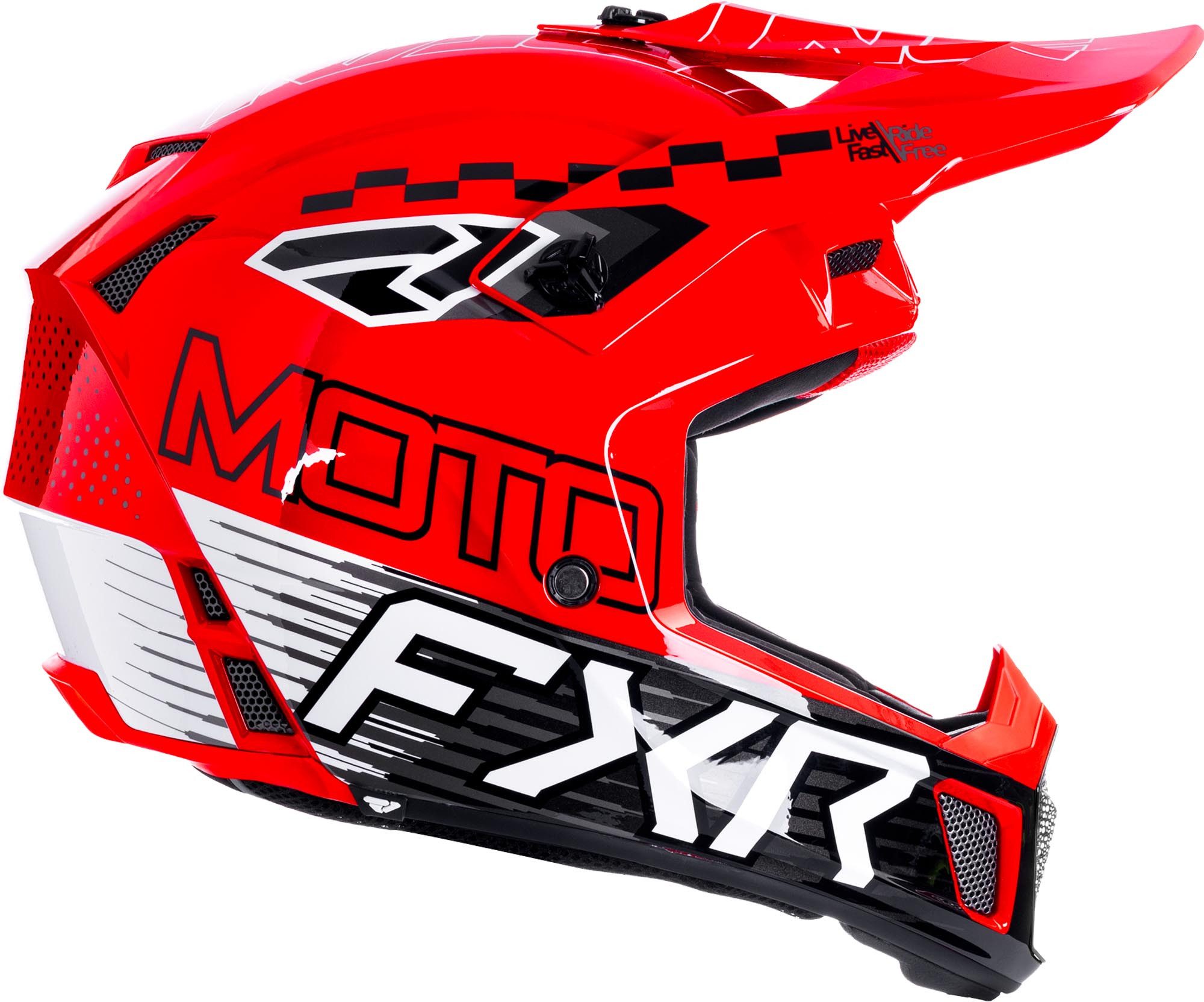 FXR Motocrosshelm Clutch Race Div Motocross Helm, Waschbar