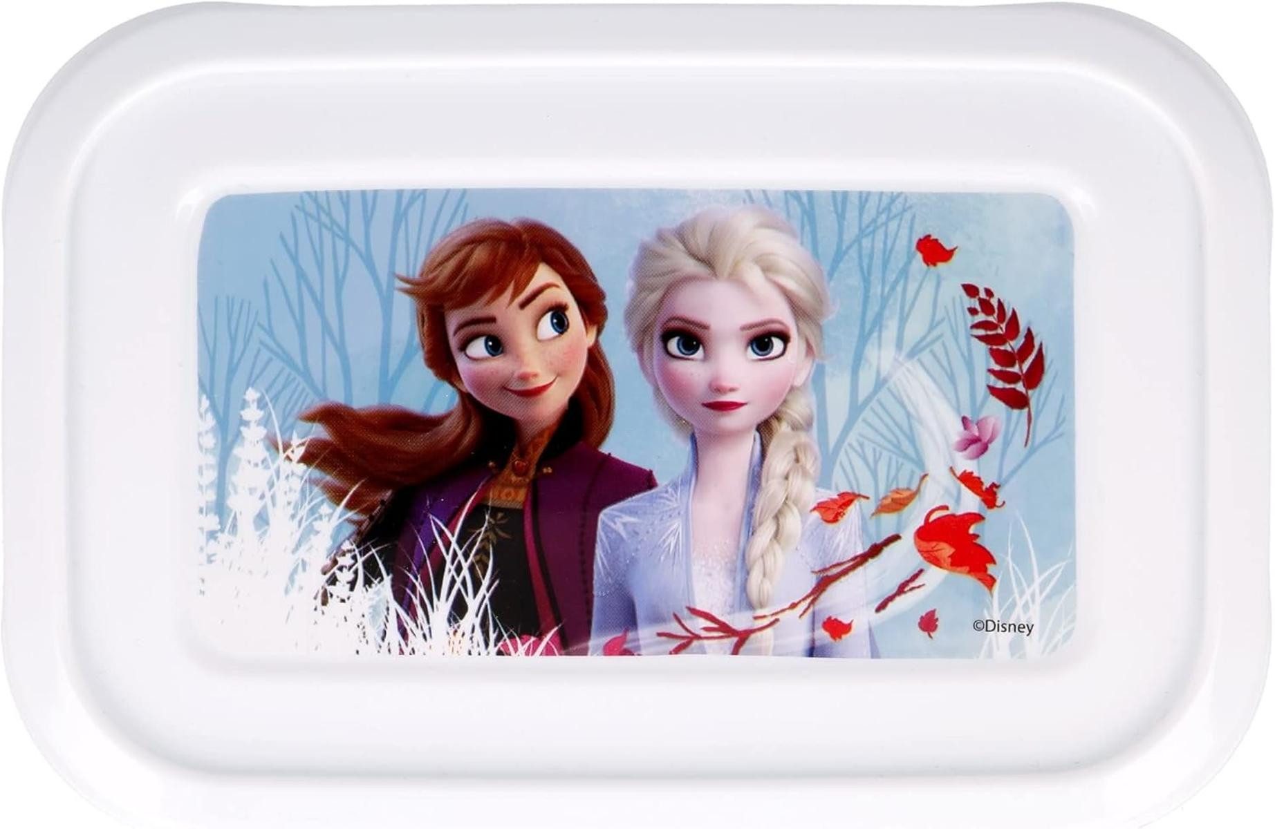 Disney Lunchbox Lunchboxen m.3 rechteckigen Deckeln Frozen Blue Forest Kunststoff bunt
