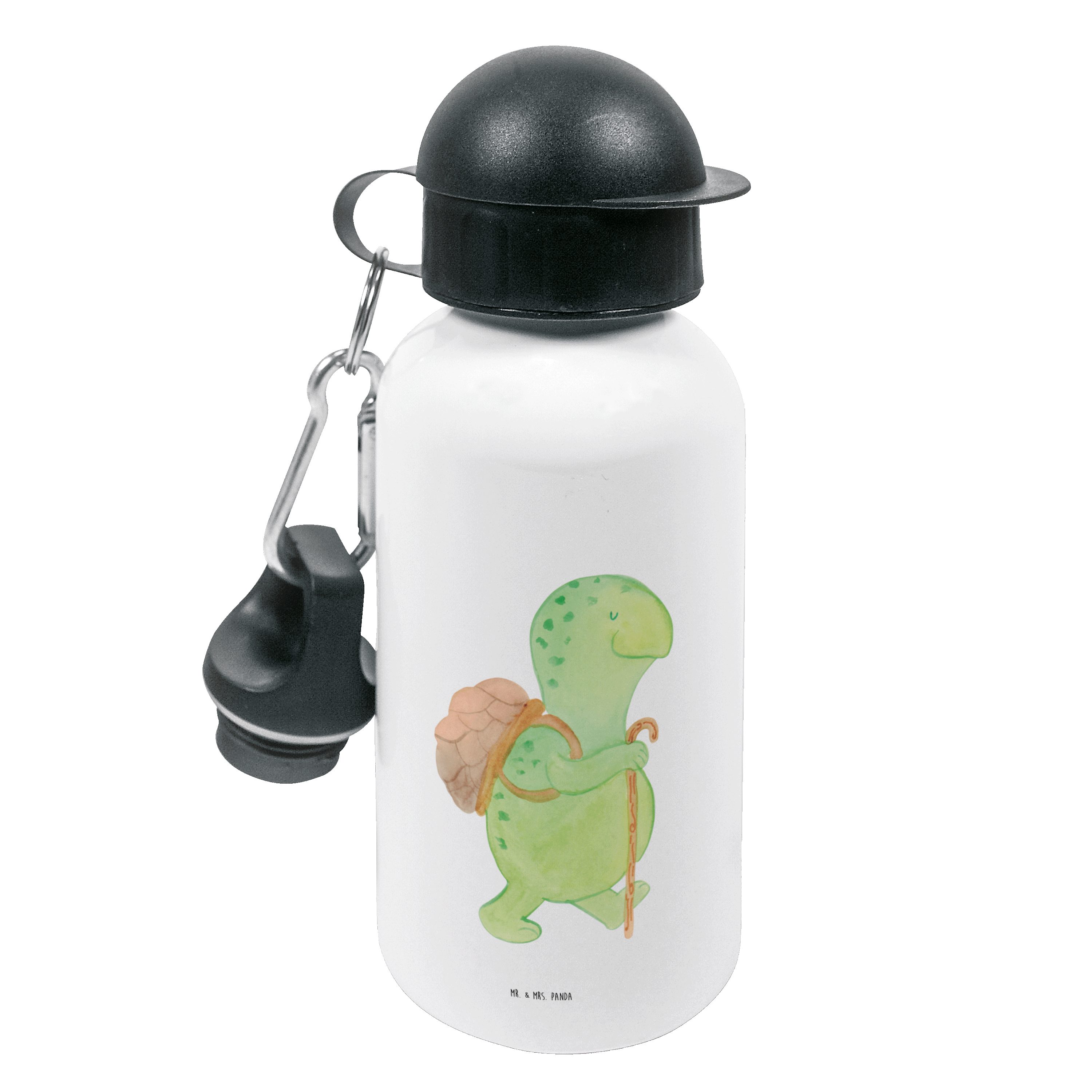 Mr. & Mrs. Panda Trinkflasche Schildkröte Wanderer - Weiß - Geschenk, Kinder Trinkflasche, Schildkr