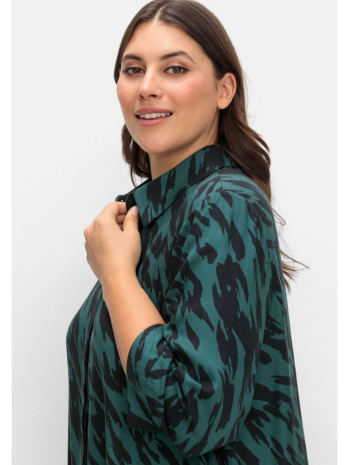 Sheego Longbluse Große Größen in schwingender A-Linie