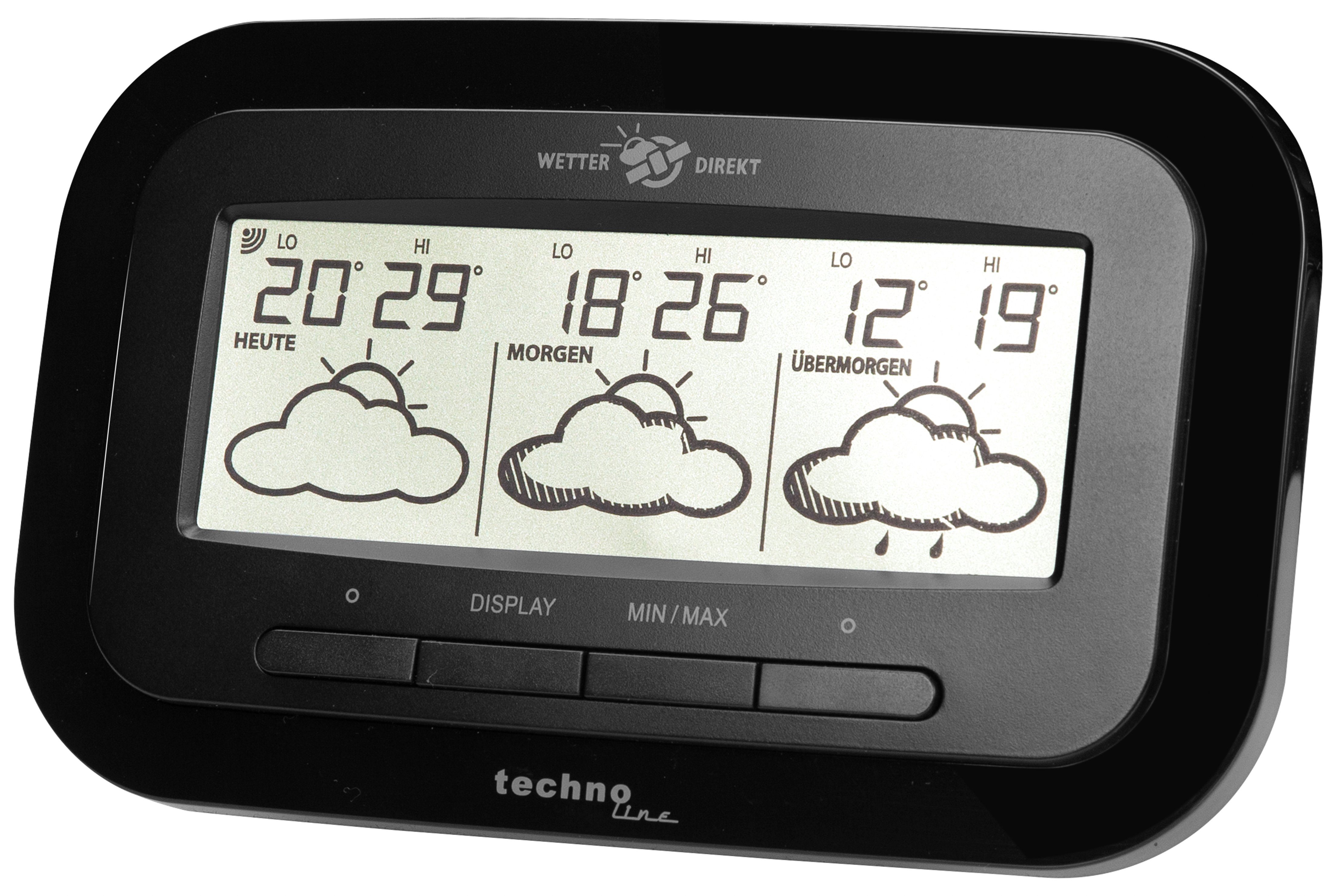 technoline WD 1300 Wetterstation vom (inklusive Wettervorhersage Tage) für DWD Außensender, 3