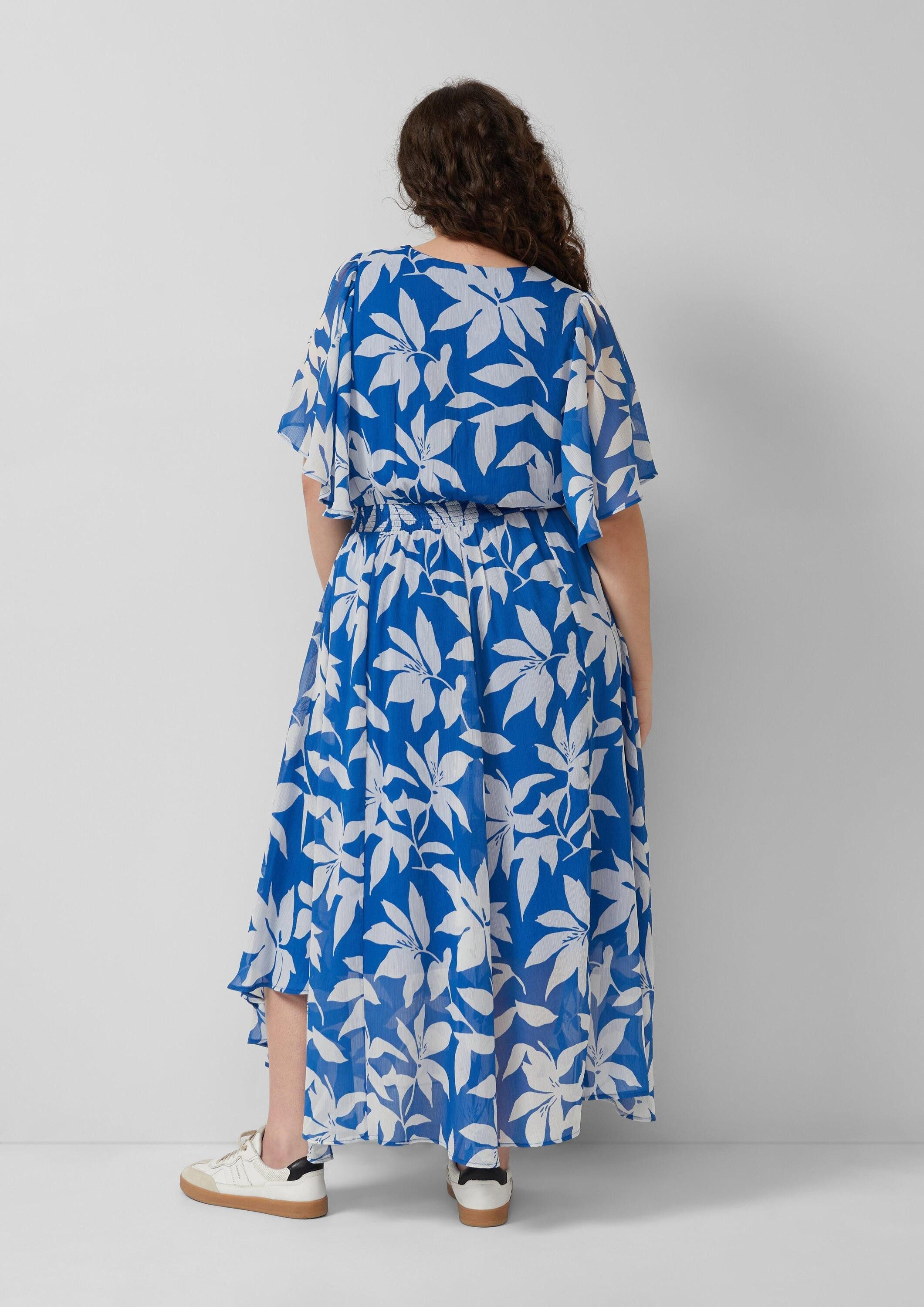 s.Oliver Maxikleid Kleid Maxikleid aus Chiffon mit gesmokter Taille