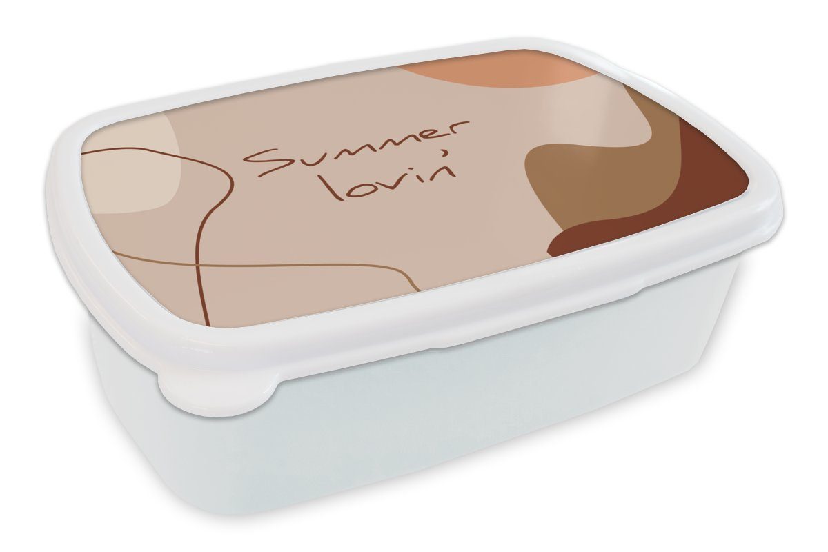 MuchoWow Lunchbox Sommer - Zitat - Grease, Kunststoff, (2-tlg), Brotbox für Kinder und Erwachsene, Brotdose, für Jungs und Mädchen weiß