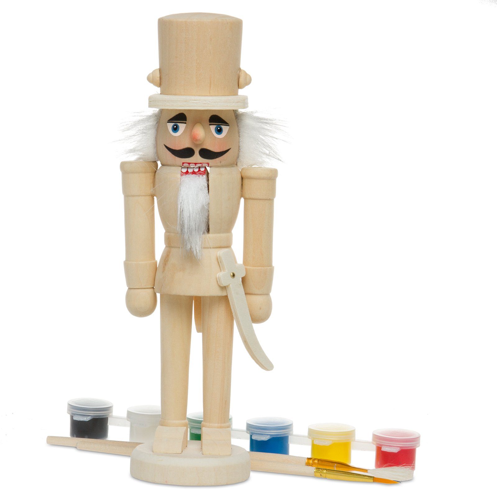SIKORA Weihnachtsfigur NK-B DIY Deko Nussknacker Figur zum selbst Bemalen, ideal als Geschenk für Ihre Liebsten