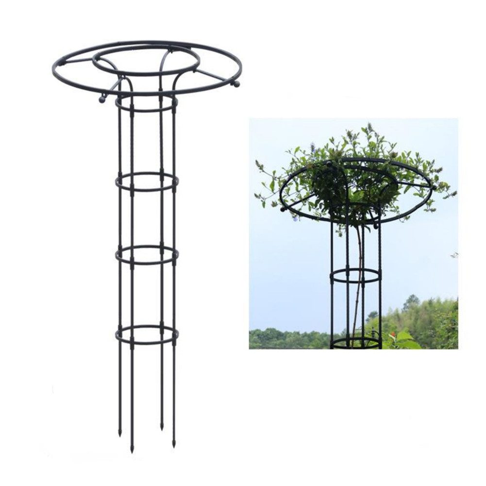 GarveeMore Zaunpfosten Garten Rundspalier Schwarzer Stahlrahmen Schirm Spal günstig online kaufen