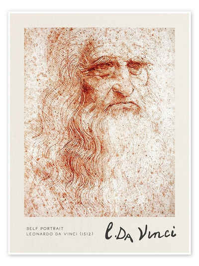 Posterlounge Poster Leonardo da Vinci, Self Portrait, Wohnzimmer Malerei