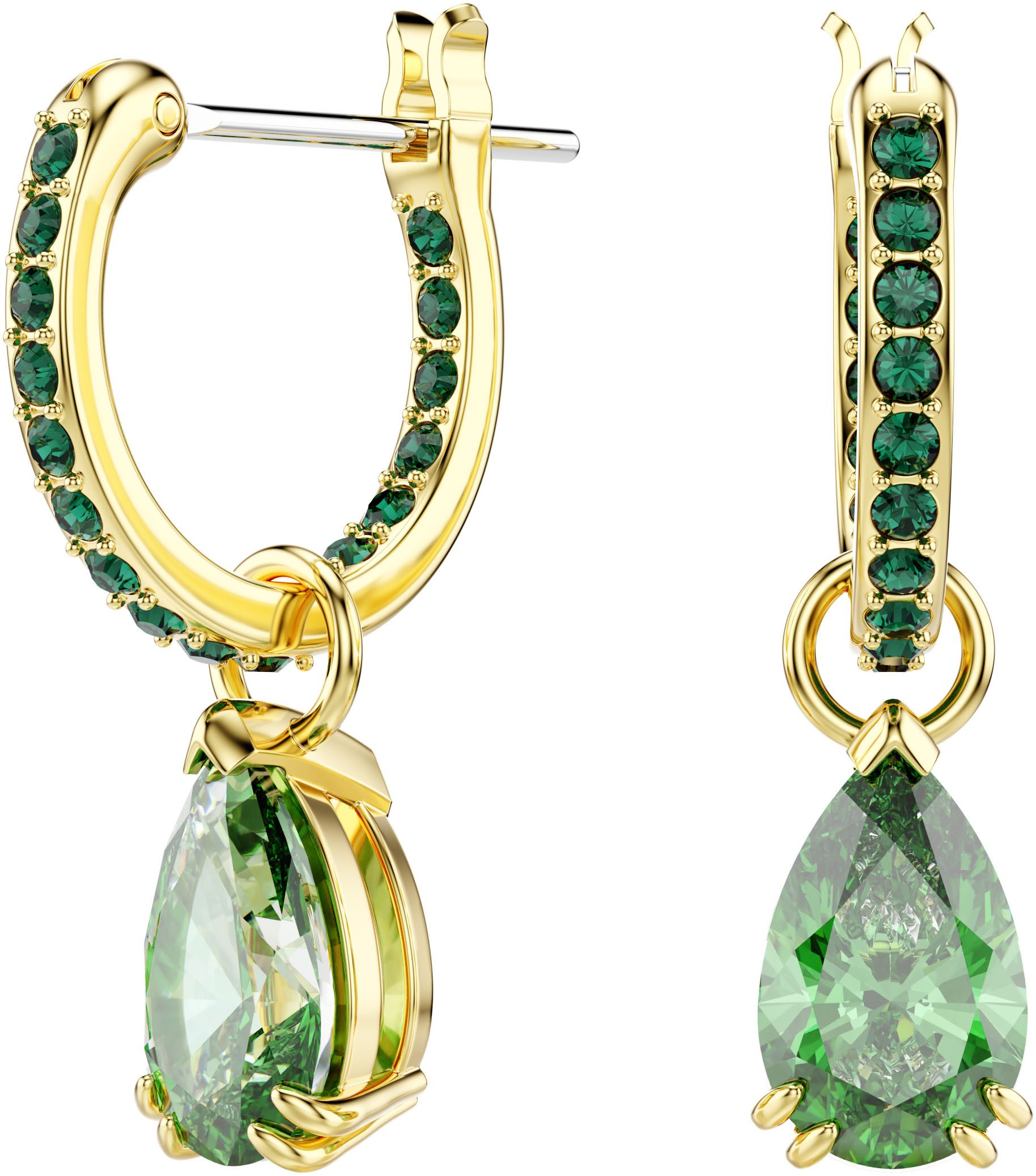 Swarovski Paar Creolen Stilla Pear Drop, mit Swarovski® Kristall - Einhänger abnehmbar