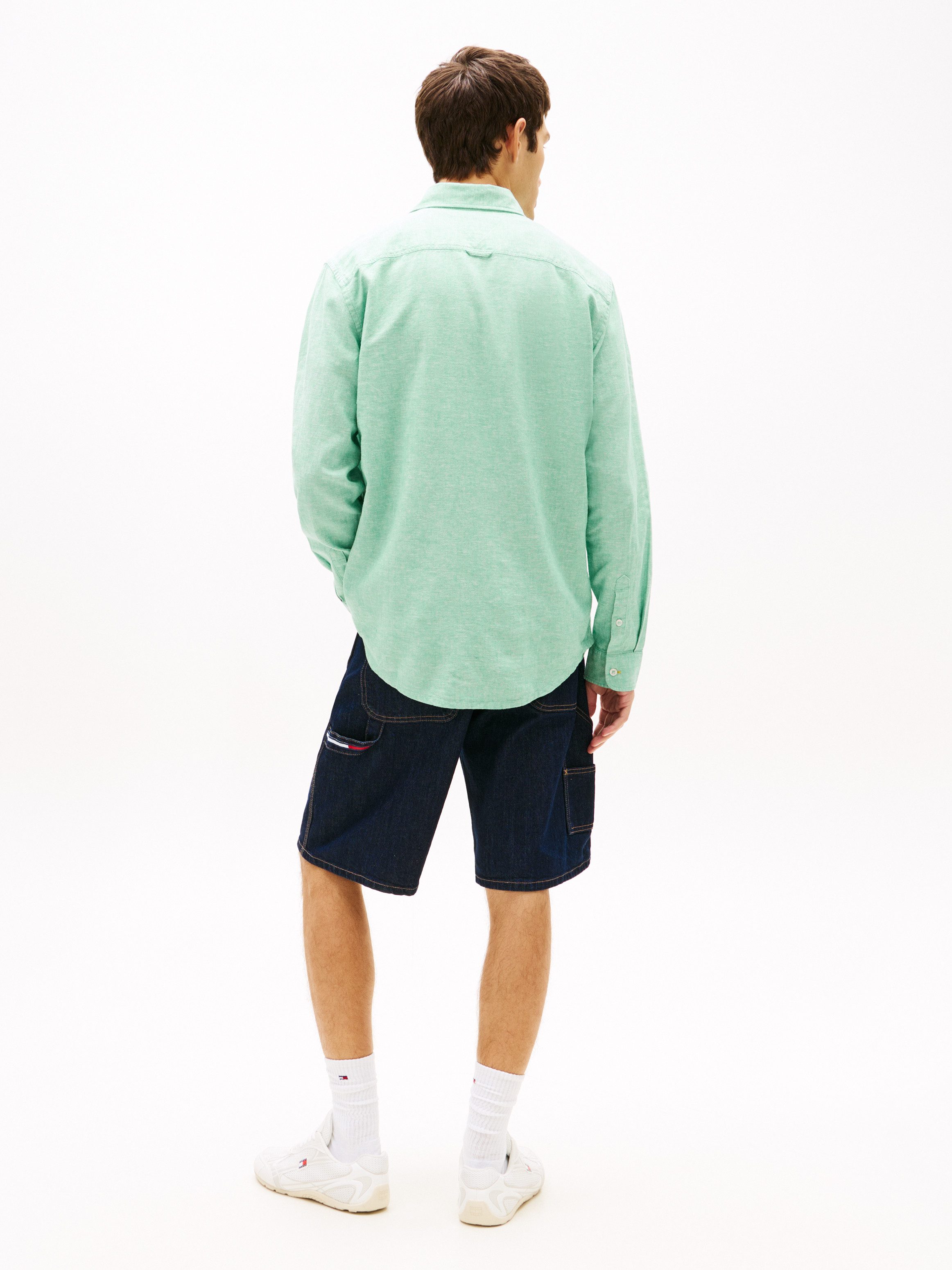 Tommy Jeans Langarmhemd TJM REGULAR FIT LINEN BLEND – Bild 5 von 5