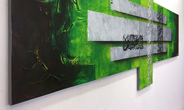 WandbilderXXL XXL-Wandbild Green Inspiration 230 x 100 cm, Abstraktes Gemälde, handgemaltes Unikat