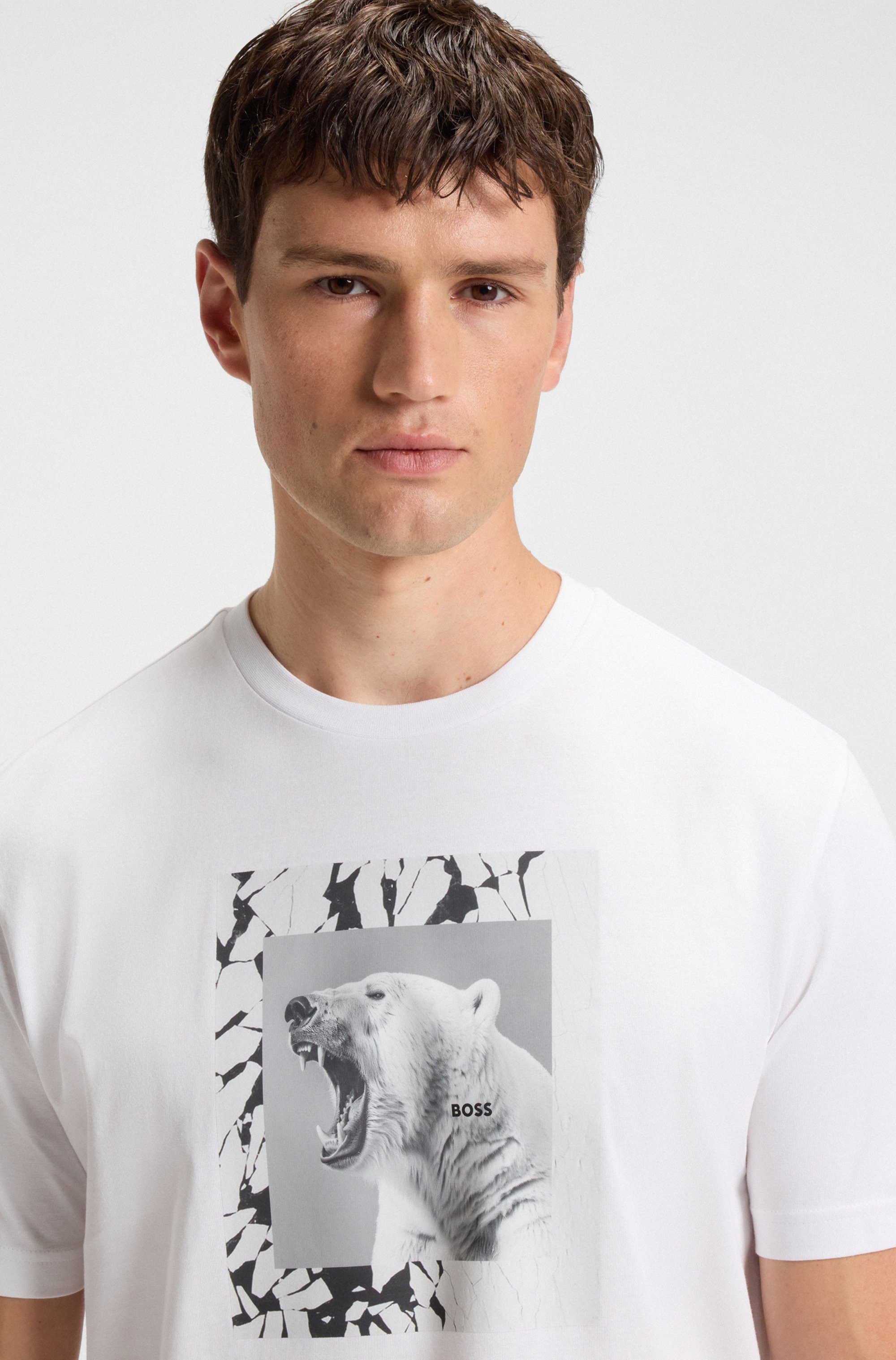 BOSS ORANGE T-Shirt Te lupo runder Ausschnitt, regular fit, Fotodruck günstig online kaufen