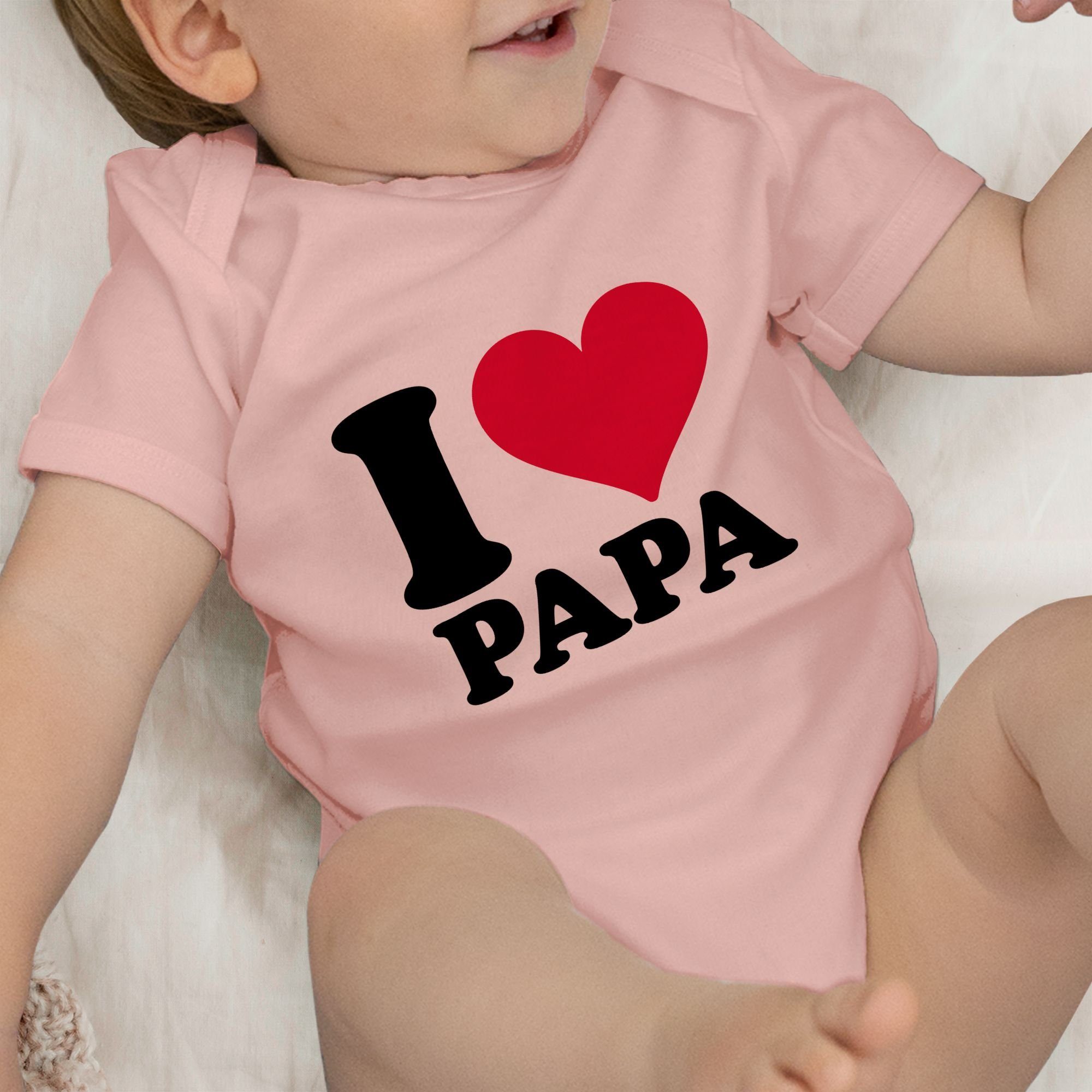 2 Love Baby I Papa Shirtracer Vatertag Babyrosa Geschenk Shirtbody