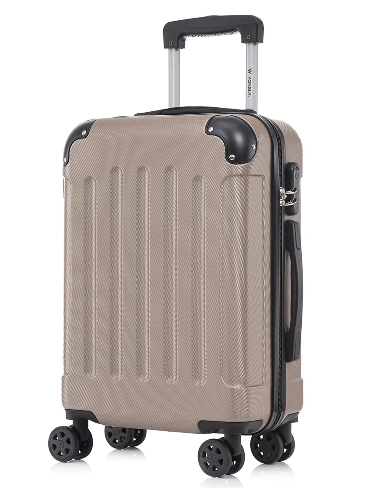 YONSLY Hartschalen-Trolley Hartschalen-Koffer Trolley 360° Rollen, robuster Reisekoffer, 4 Rollen, mit Zahlenschloss, für Business und Urlaub 46/55/66/76 cm