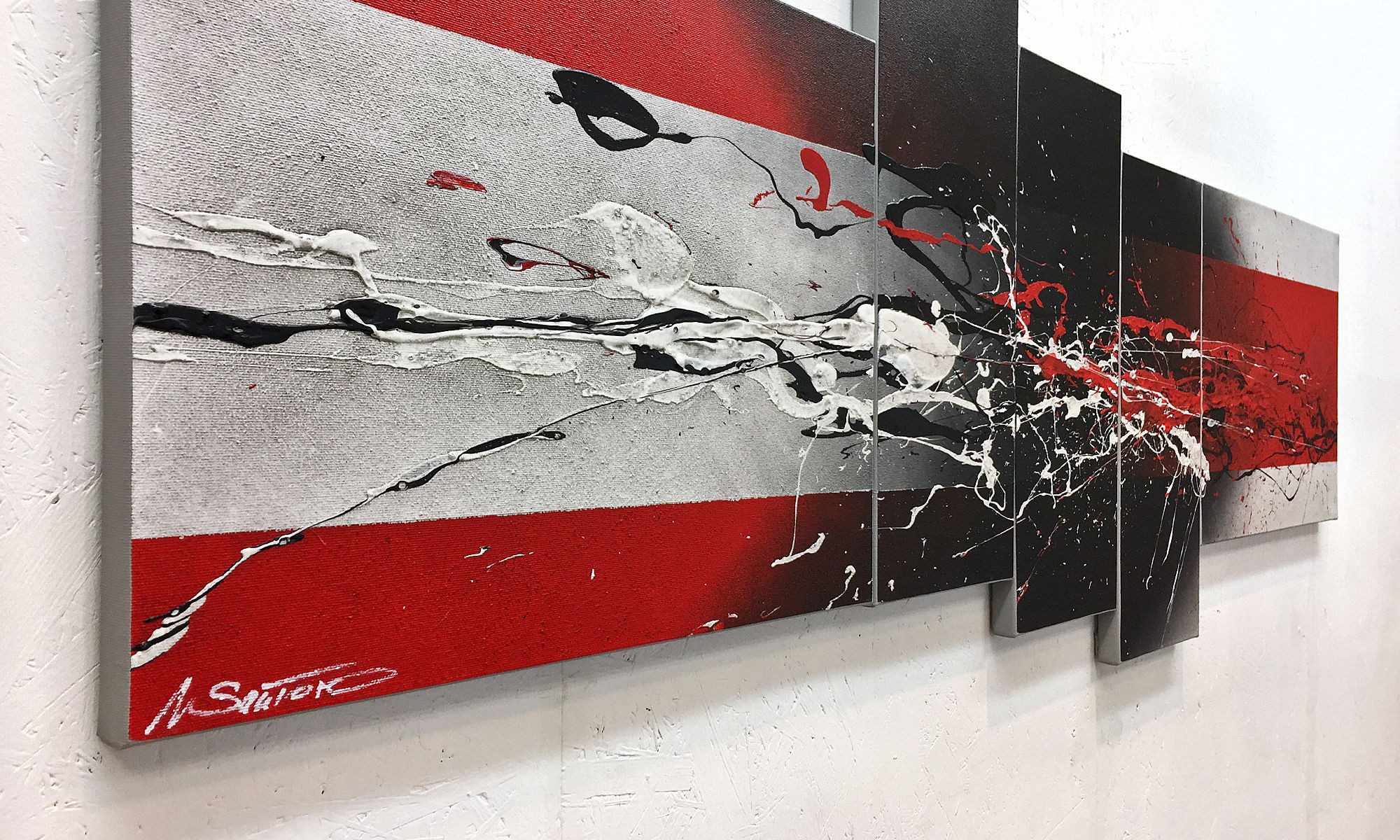 WandbilderXXL Gemälde Bundled Force 160 x 60 cm, Abstraktes Gemälde, handgemaltes Unikat