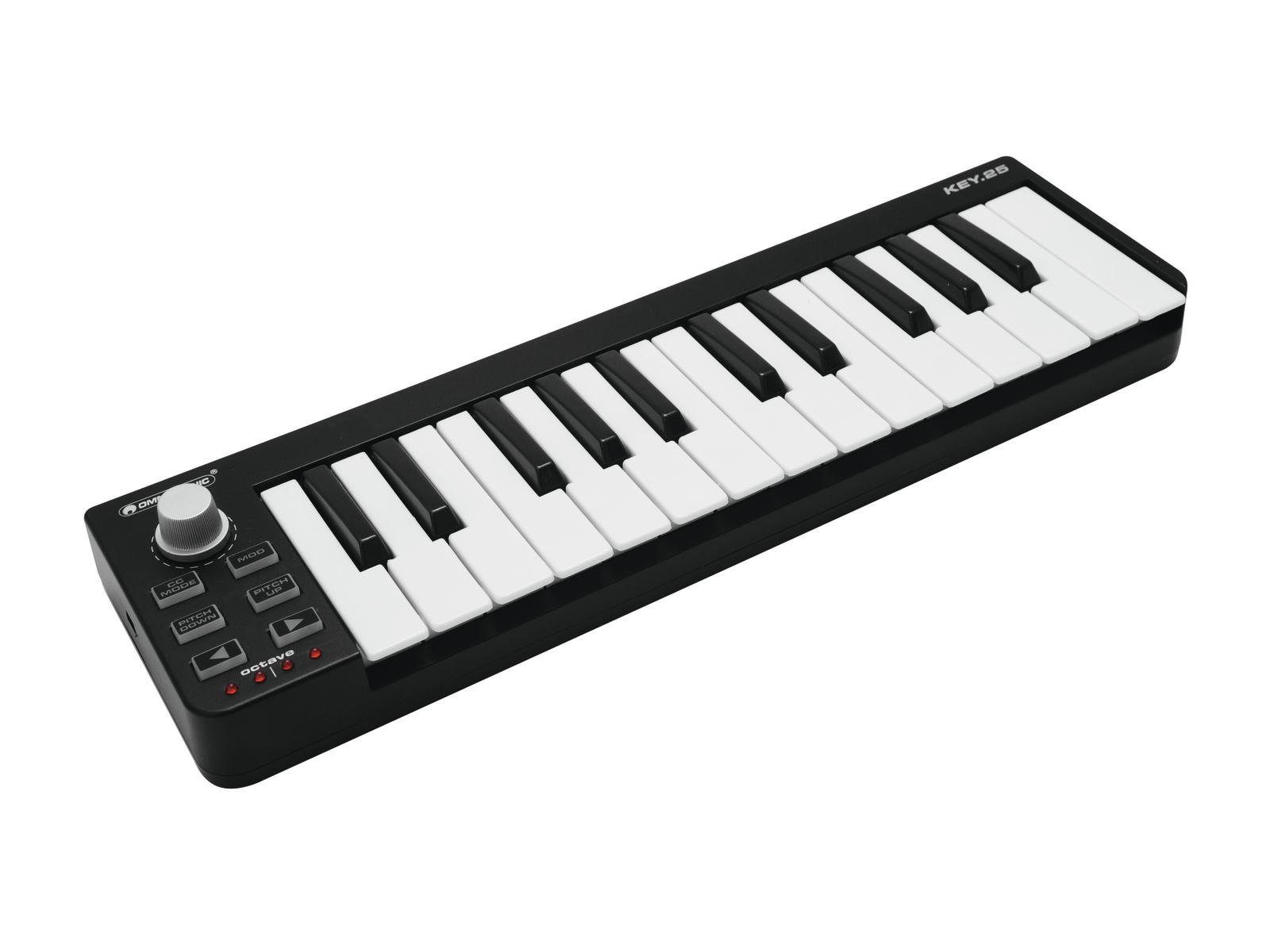 Omnitronic DJ Controller KEY-25 MIDI-Controller, Kompatibel zu nahezu jeder Audiosoftware
