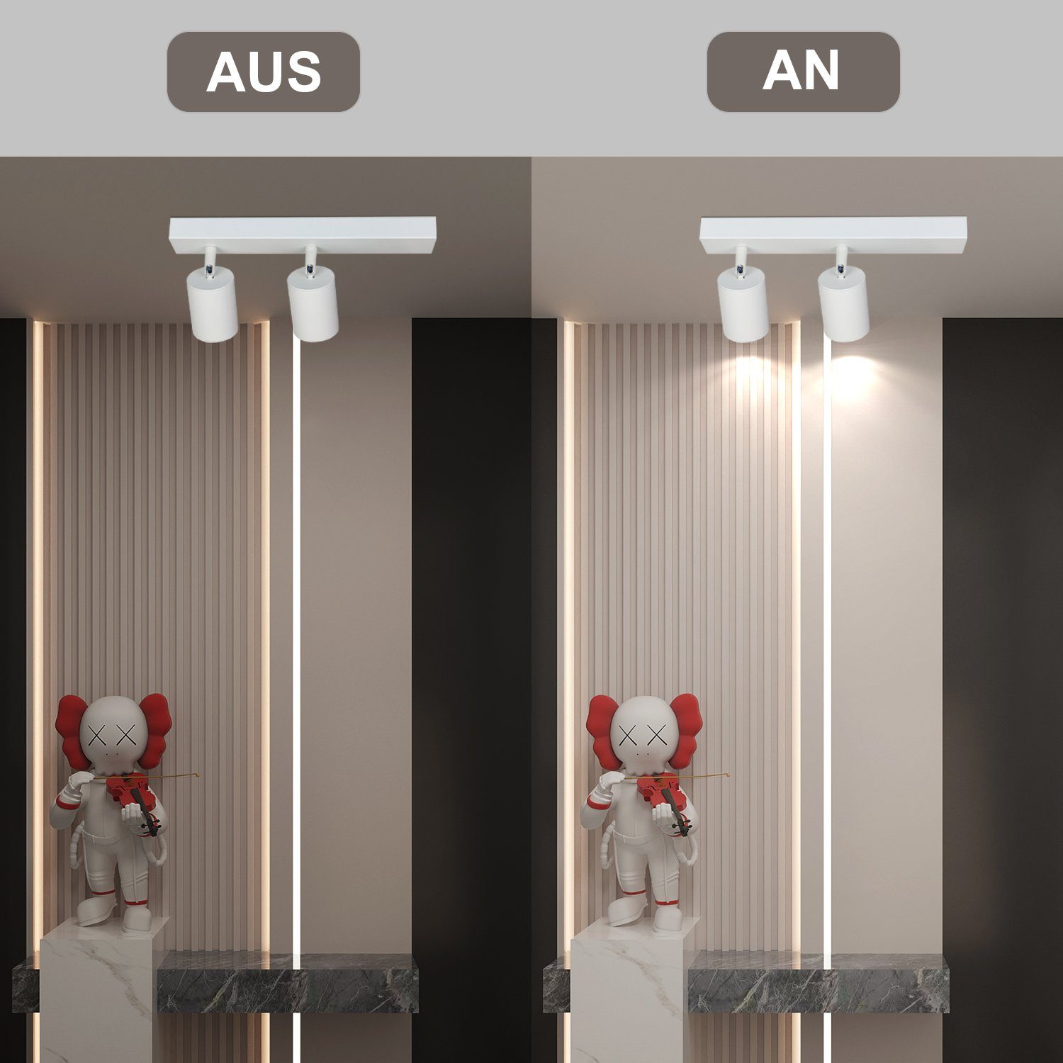 Weiß 330° für wechselbar LED schwenkbare Deckenstrahler Wohnzimmer, GU10 Nettlife