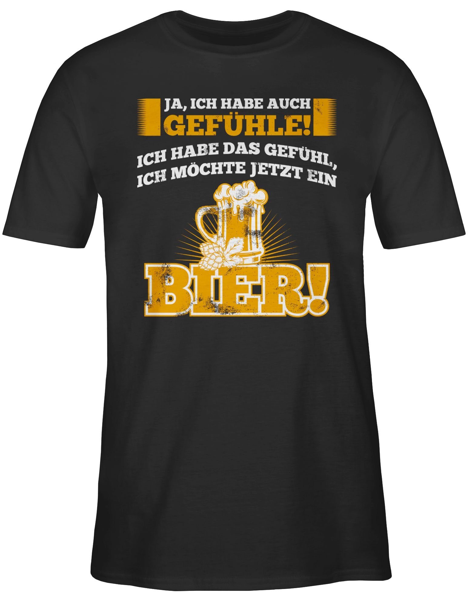 Bier Spruch - Ja mit Sprüche Statement 1 Shirtracer ich Schwarz auch Gefühle T-Shirt habe