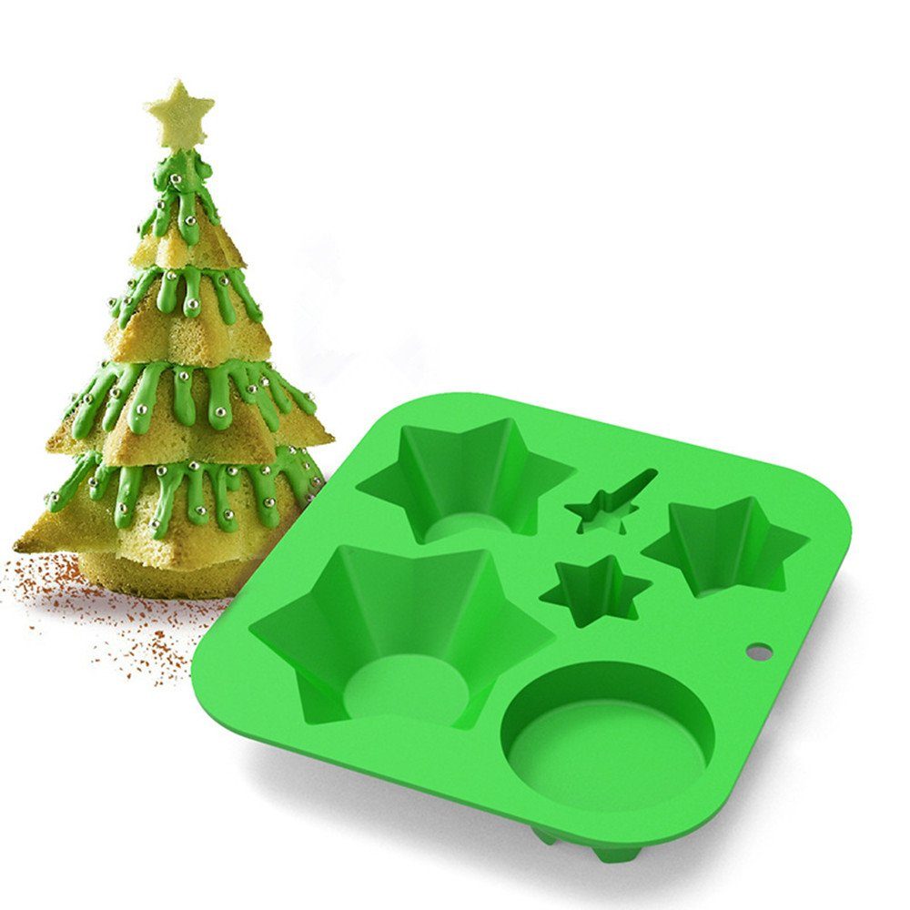 XDeer Schokoladenform 1/2 Stück Silikonform Weihnachten,Weihnachten Schokoladenformen, (1-tlg), Silikon Pralinenform Weihnachten Silikon,Küchen-Backform green