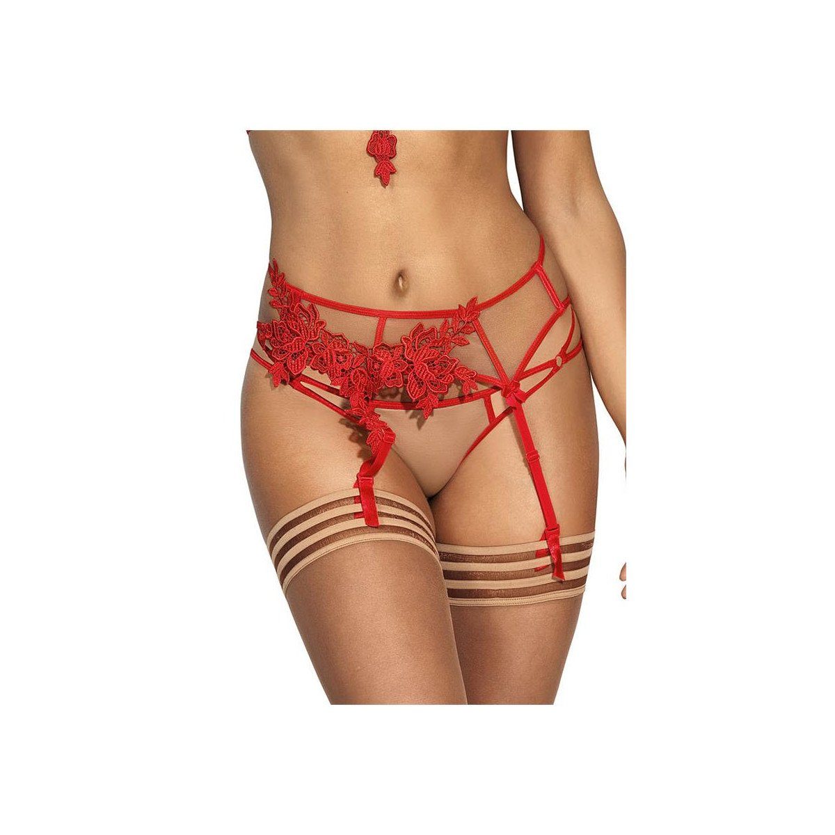Strapsgürtel V-8862 garter belt red - (L,M,S,XL)