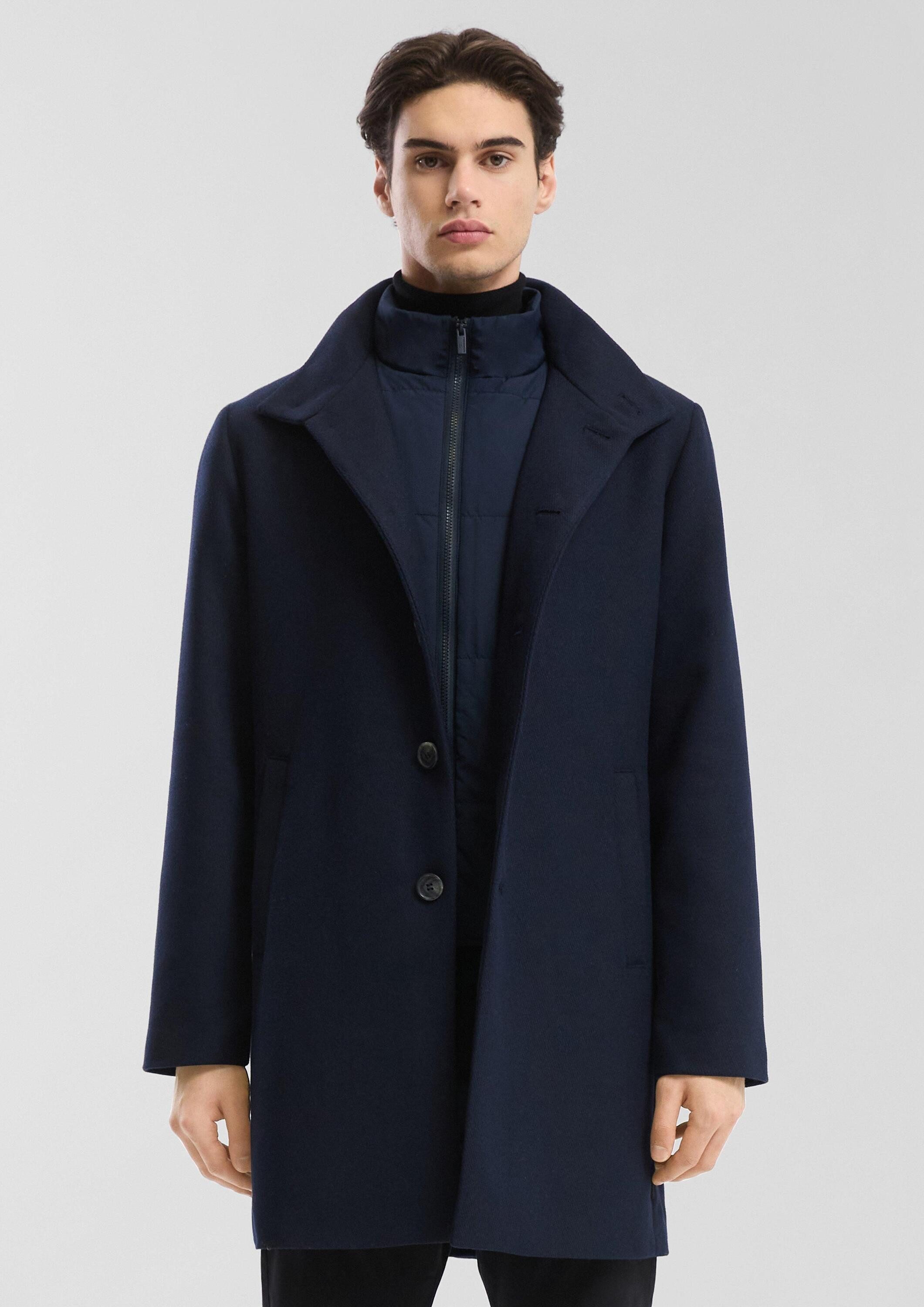 QS Funktionsmantel Outdoor-Mantel Stehkragenmantel mit gestepptem Insert