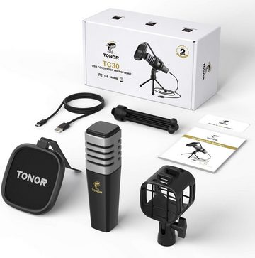 TONOR Streaming-Mikrofon, USB Nierencharakteristik Kondensatormikrofon mit Zubehör für Streaming