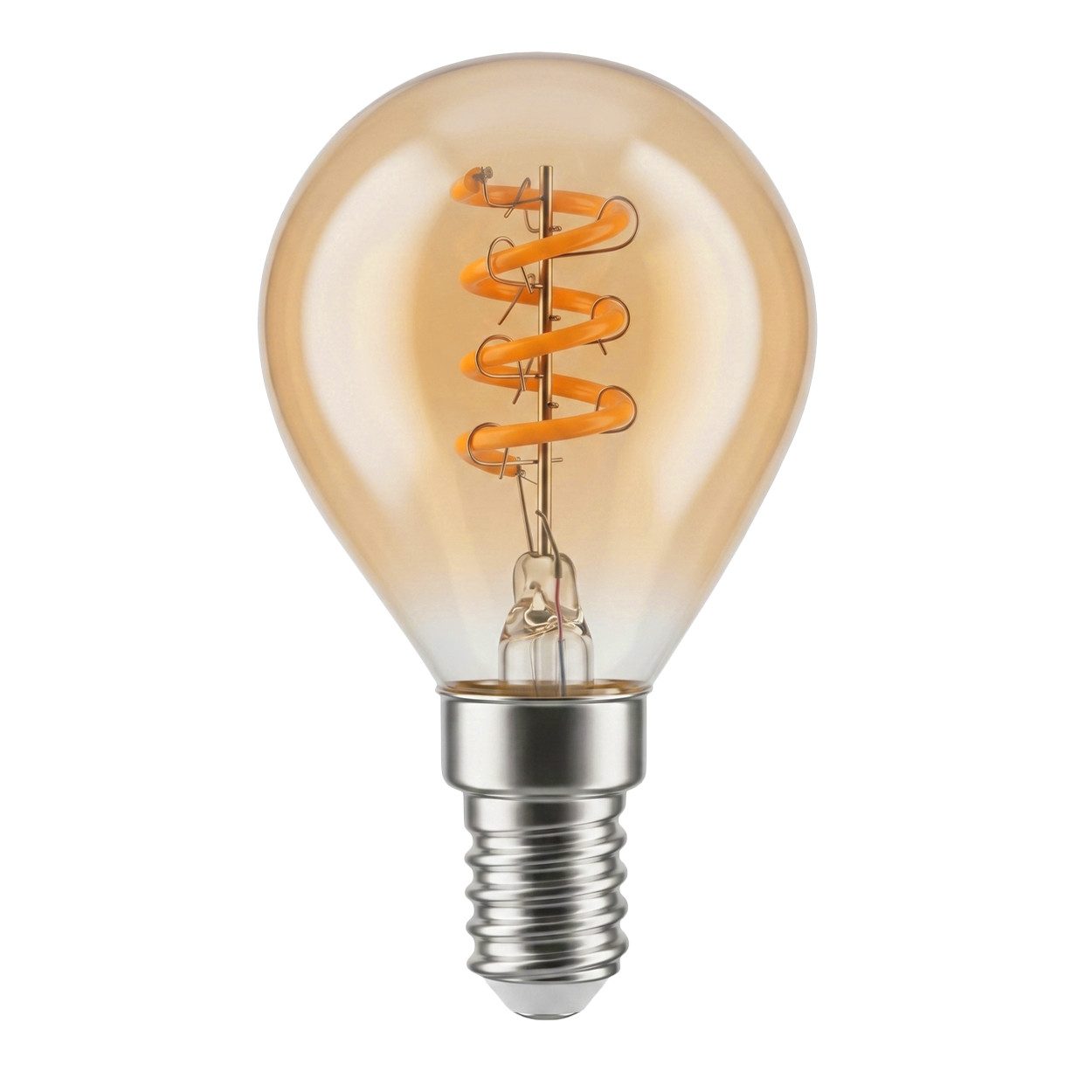 hofstein LED-Leuchtmittel 4er Set Glühbirne Extra Warmweiß dimmbar 4 Watt, E14, 2200 Kelvin, 220 Lumen, Kerze, Filament Spirale, Amber – Bild 2 von 5