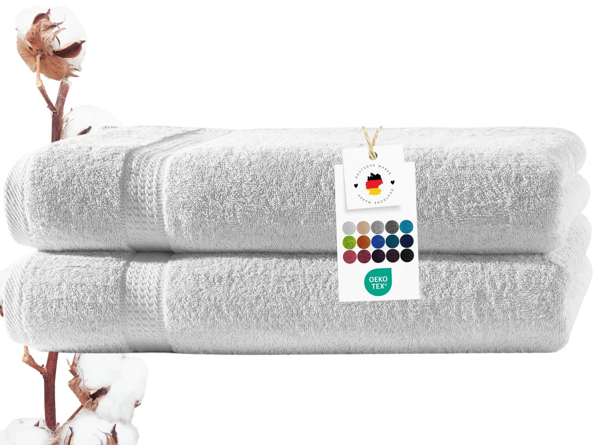 Carpe Sonno Badetücher 100x150 cm 100% Baumwolle Handtuch 500 Gramm /m2 Frottier Duschtuch, Frottier (Spar-Set, 2-St), Extra Soft & Weich, Saugfähig, Schwer, Atmungsaktiv, schnell trocknend