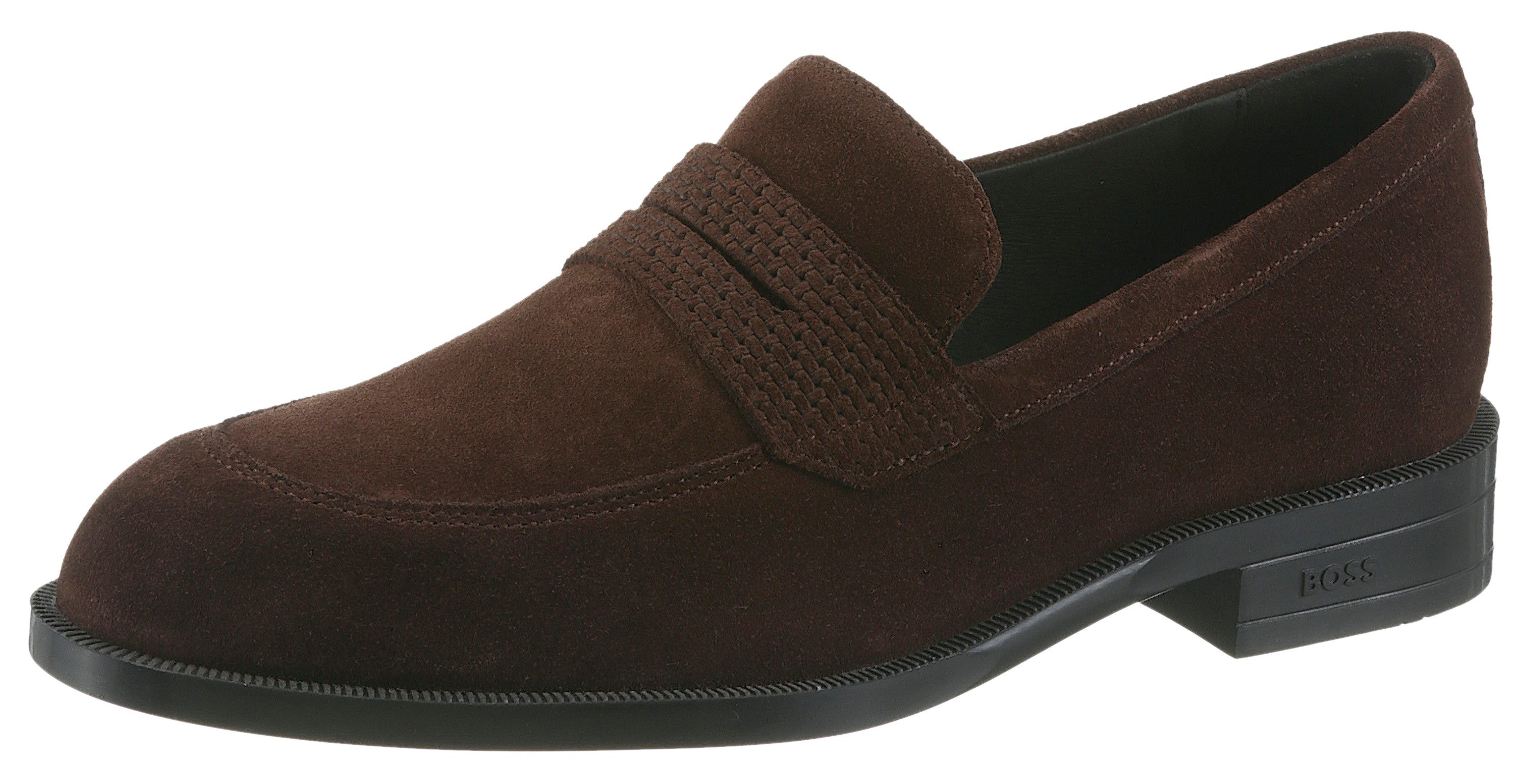 BOSS Tayil_Loaf Slipper Loafer, Halbschuh, Schlupfschuh, Business-Schuh mit Blockabsatz