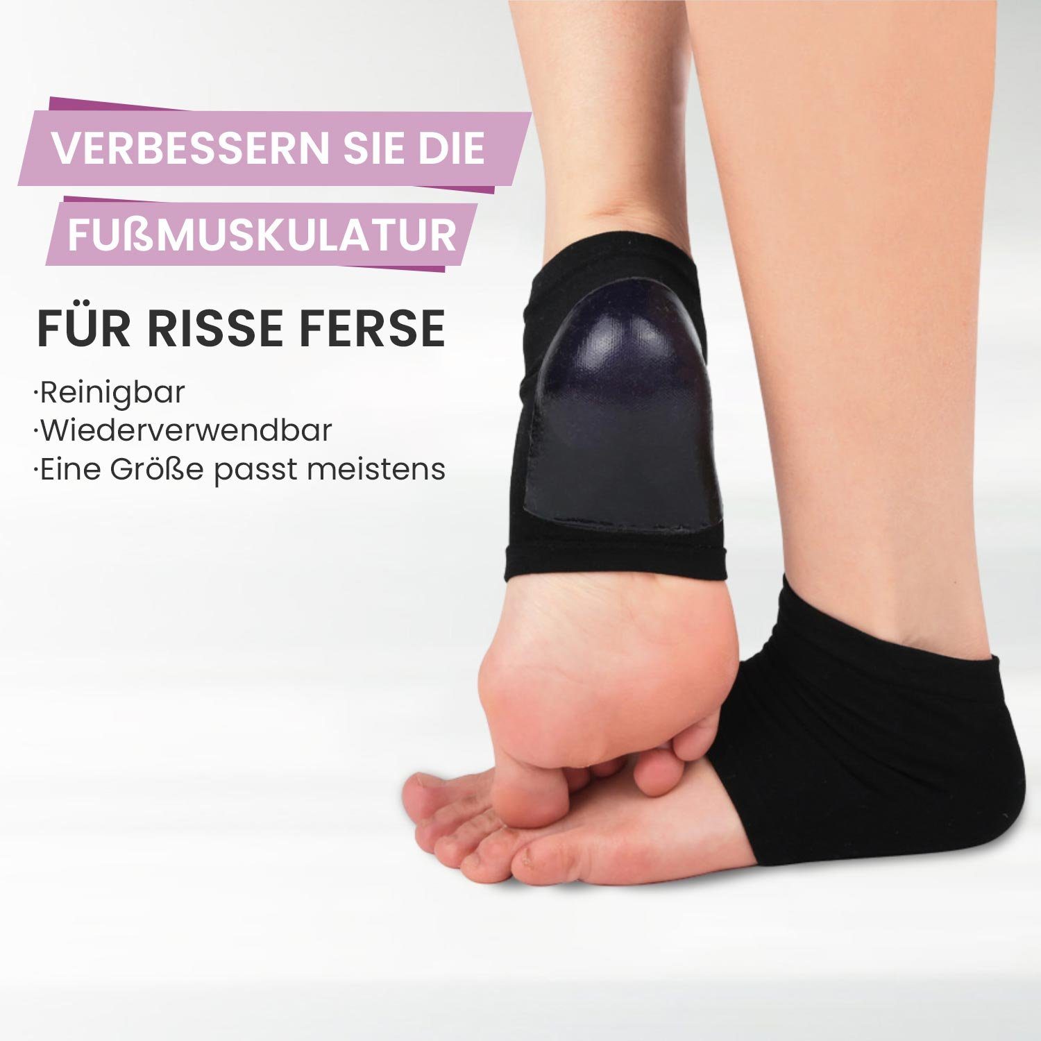 Fersenschutz Paar Gel,Feuchtigkeitsspendende Komfortsocken Daisred 1 aus natürliche Socken