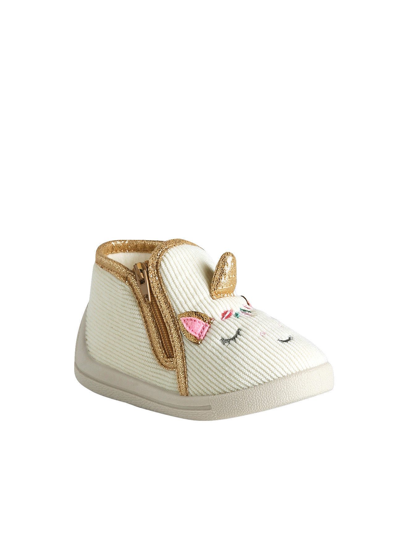 vertbaudet Baby Stoff-Hausschuhe Hausschuh Cord-Optik – Bild 2 von 5