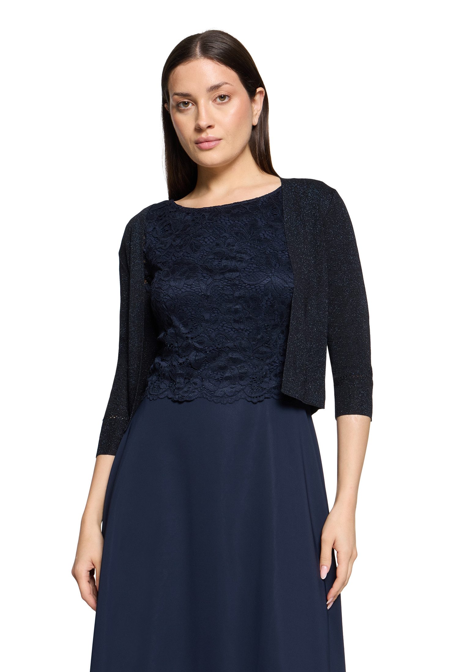 Vera Mont Strickjacke Damen Strickbolero ohne Verschluss (1-tlg) Glitzer