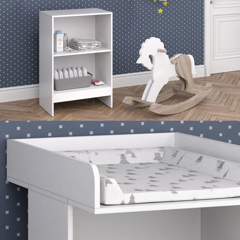 Vicco wrap chest of drawers Leo, white, 60 x 103 cm