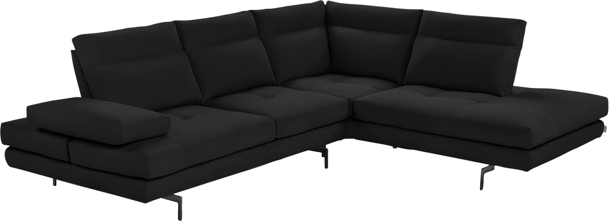 CALIA ITALIA Ecksofa Toby Wing, B/T: 288/232 cm, Designsofa mit sensationellem Sitzkomfort, L-Form, Sitztiefenverstellung, funktionale Ecke, Füße in schwarz matt