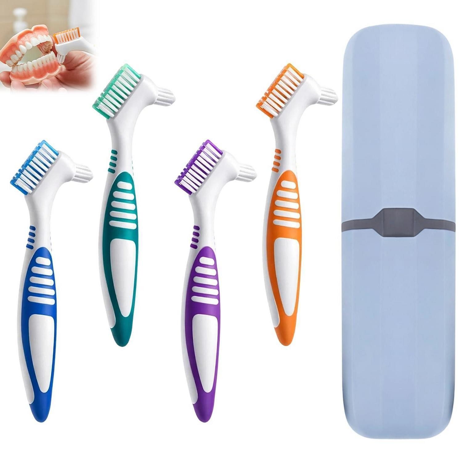 LuxusKollektion Zahnbürste Prothesenbürsten-Set mit Box
