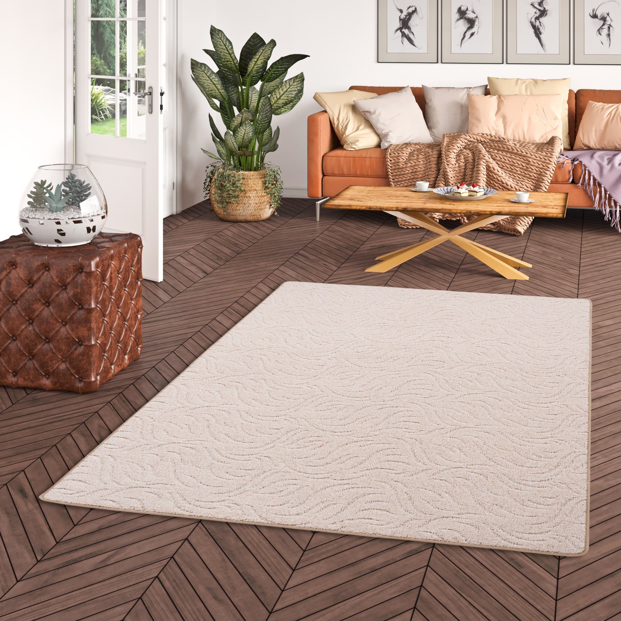 Snapstyle Hochflor-Teppich Konturenschnitt Hochflor Langflor Teppich Frieda, Rechteckig, Höhe: 10 mm