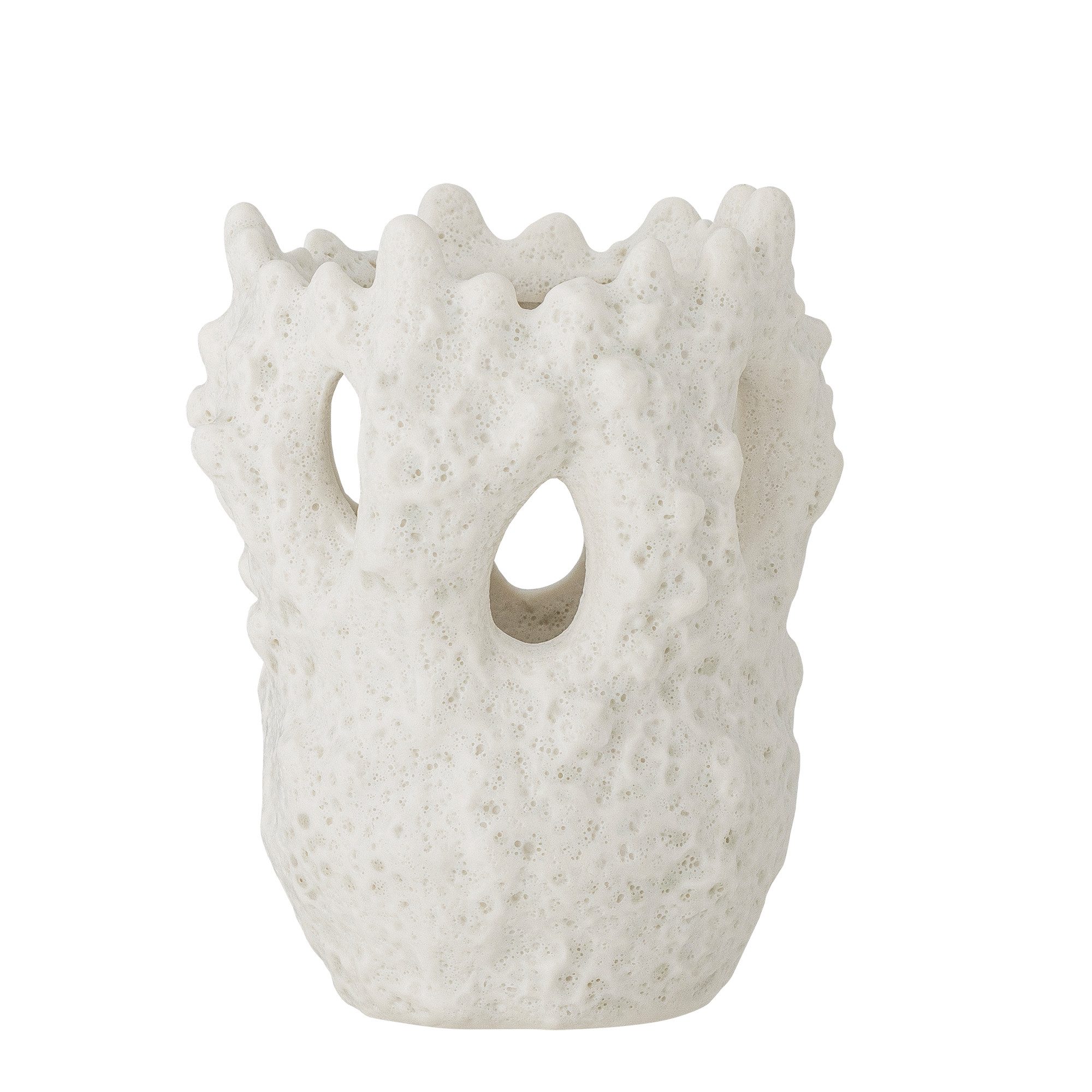 Dekovase Bloomingville Fianna Vase, Weiß, Ø 10 cm