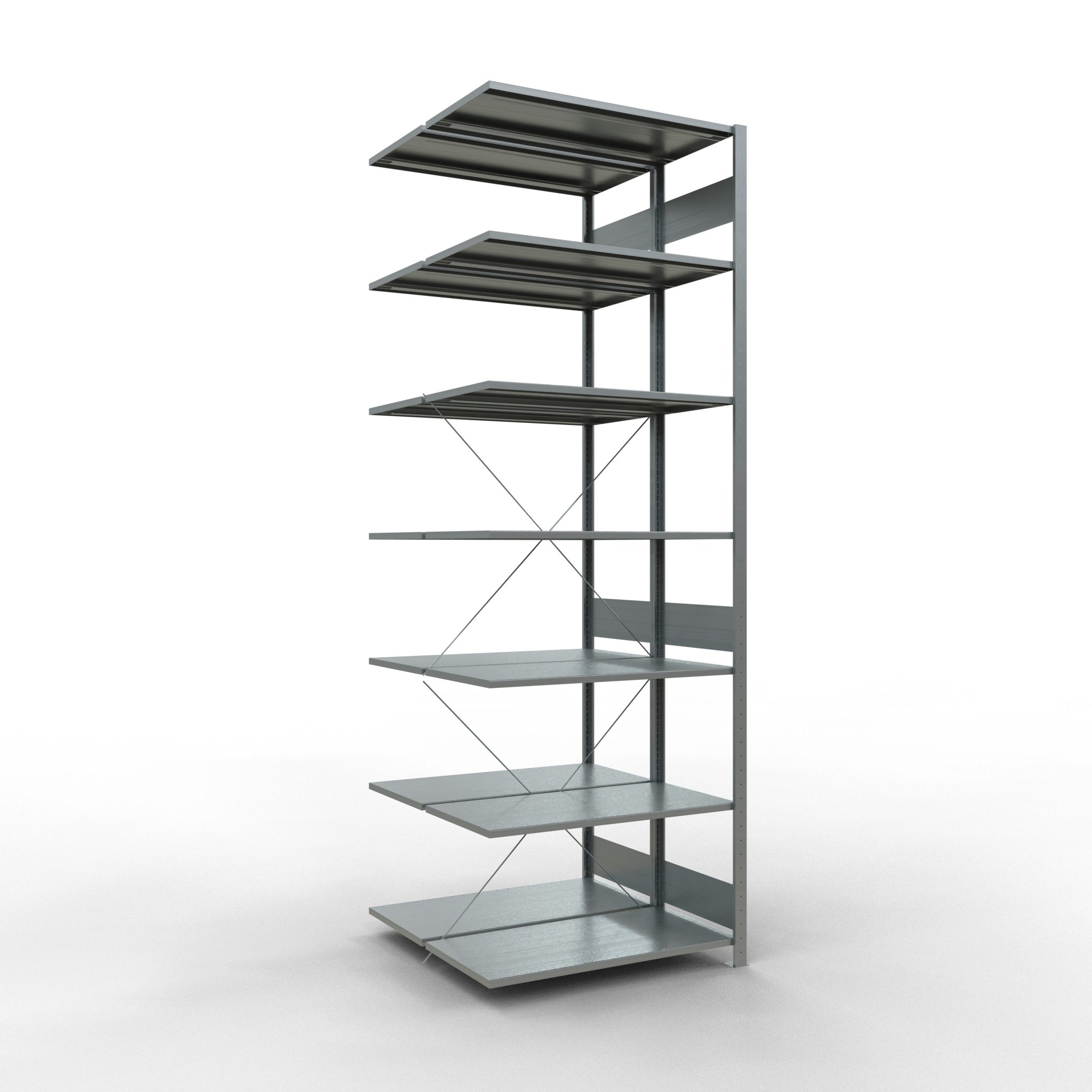 SCHULTE Lagertechnik Steckregal Anbauregal, Doppelregal, MULTIplus150, 3000 x 1000 x (2x500) mm