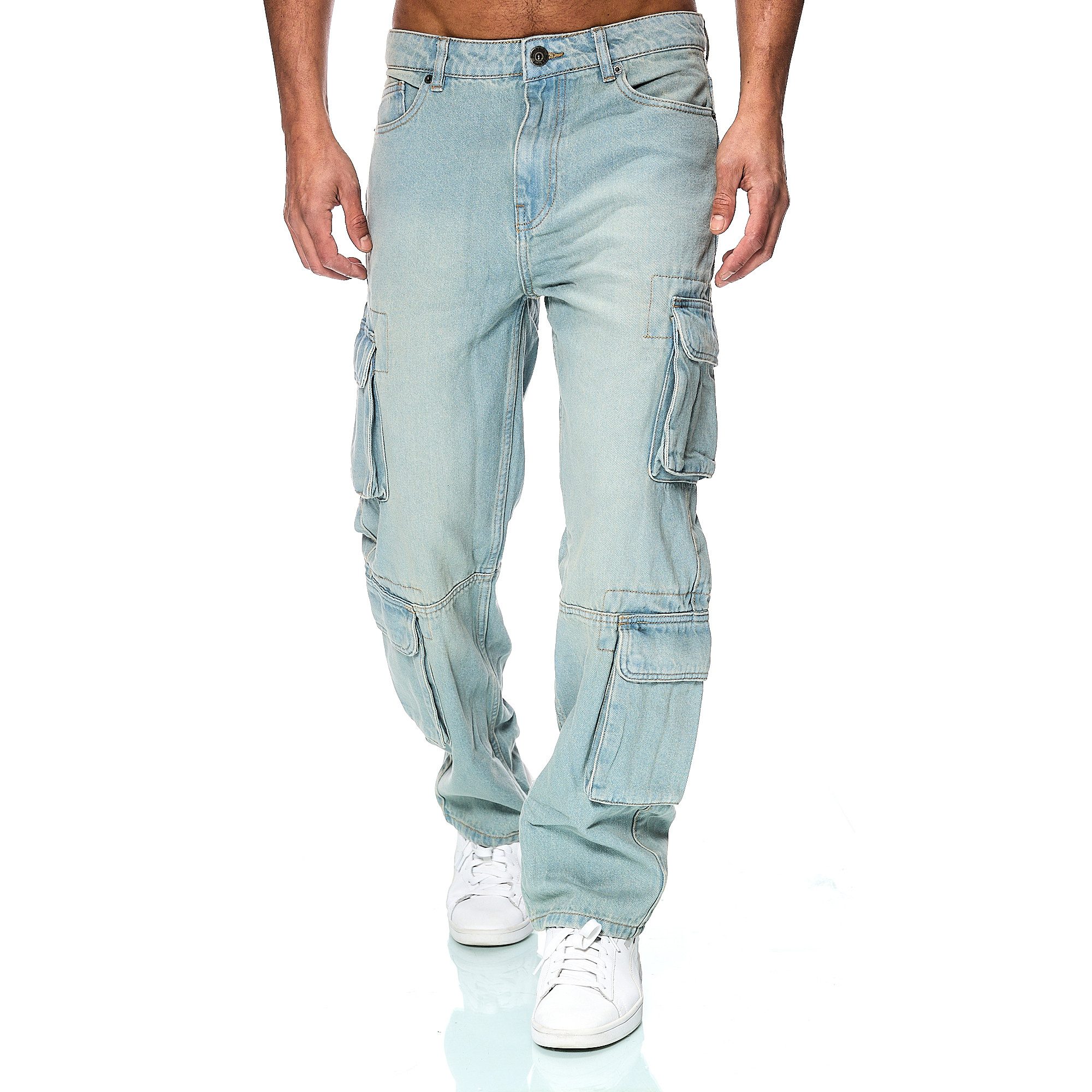 Smith & Solo Schlagjeans Baggy Jeans Herren, Cargohose Loose Fit Cargo-Tasc günstig online kaufen