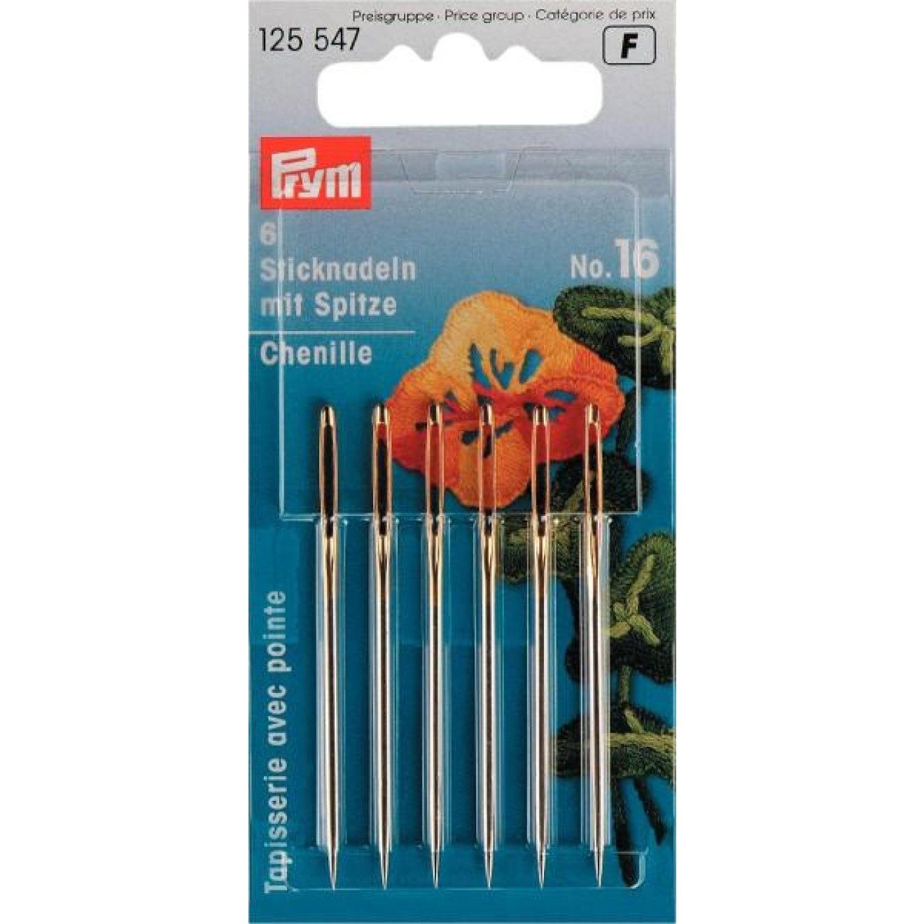 Prym Stricknadeln Sticknadeln mit Spitze ST 16 1,60x55 mm silberfarbig 6 St
