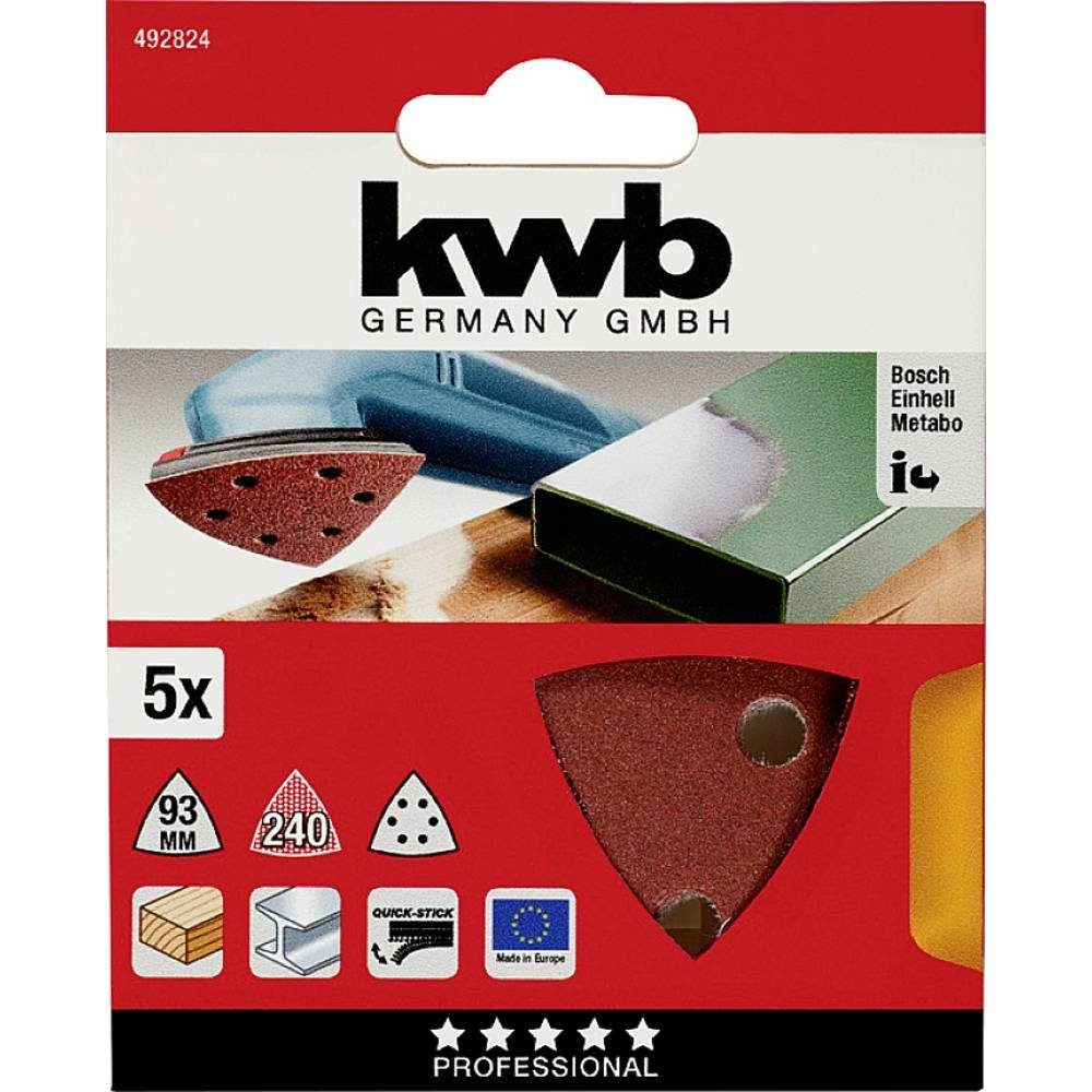 Thumbnail - kwb Schleifpapier QUICK-STICK Schleifdreiecke, HOLZ & METALL