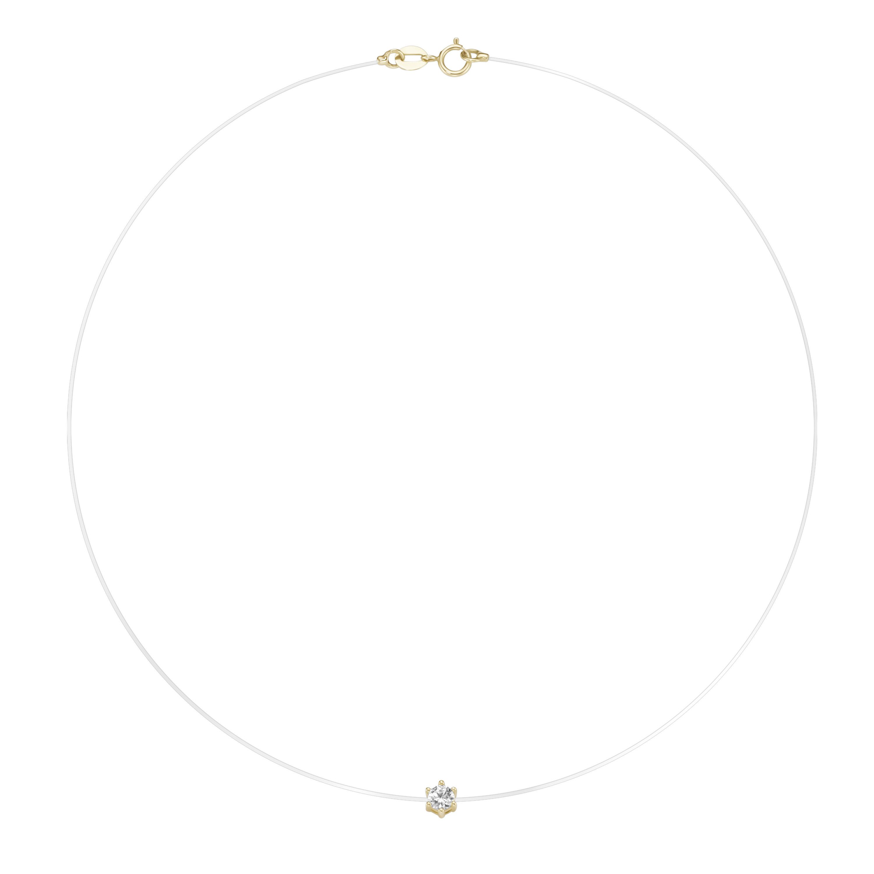 Luigi Merano Collier schwebender Anhänger mit Zirkonia, Gold 375