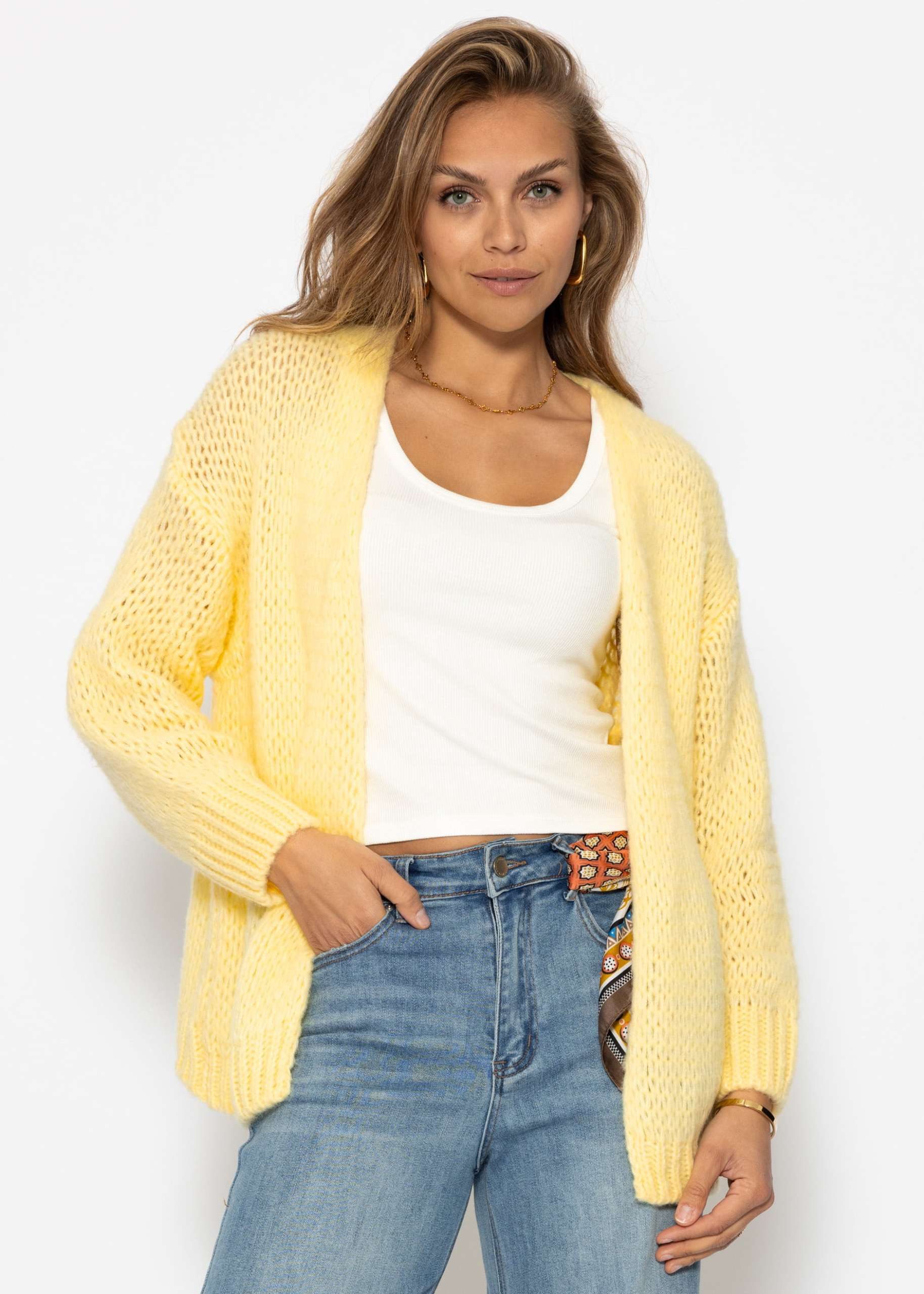 SASSYCLASSY Cardigan Oversize Strick Cardigan für Damen Flauschiger Cardiga günstig online kaufen