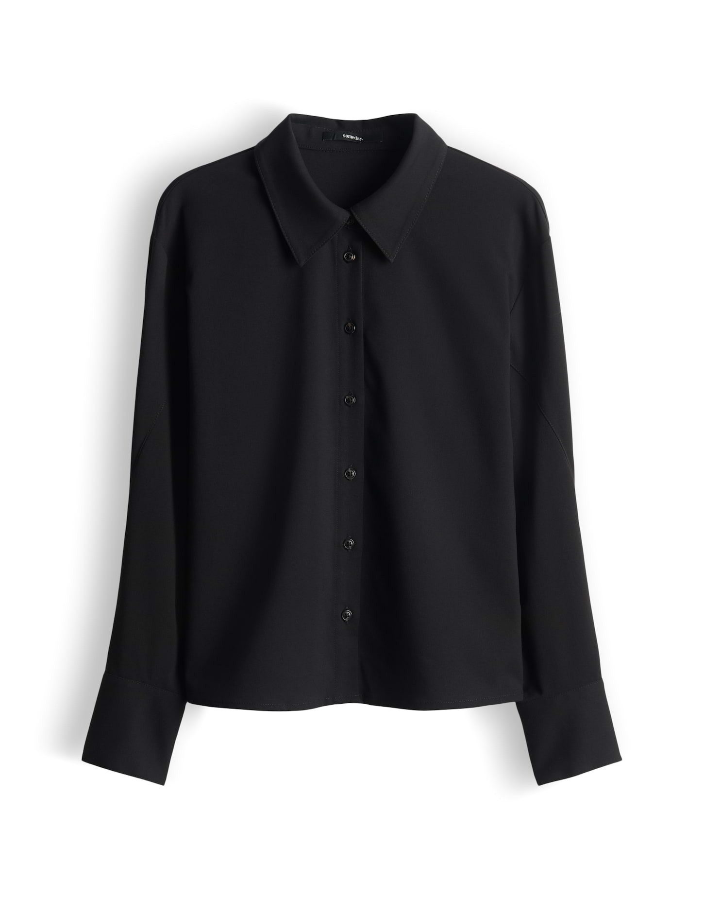 someday Hemdbluse ZILANDRA Regular im Viskosemix lockere Passform, gerader Schnitt, dezente Struktur, fließender Fall